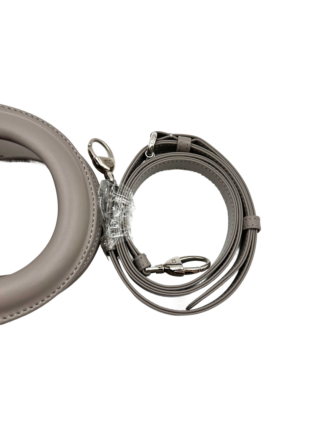 Christian Dior Lady Dior Grey Cannage Lambskin Handle Bag With Silver Charms DR690