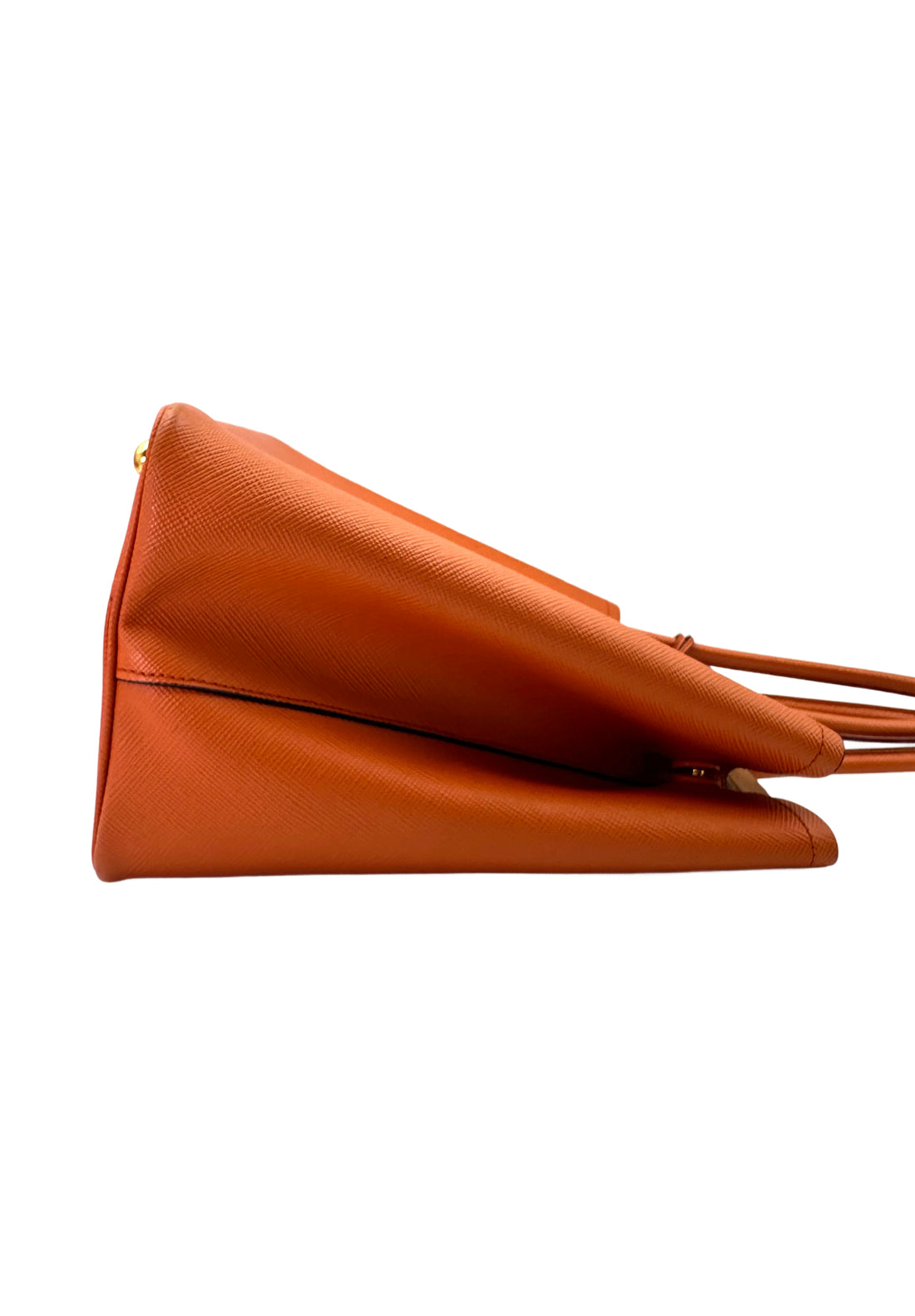 Prada Double Orange Saffiano Cuir Leather Handle Bag PR286