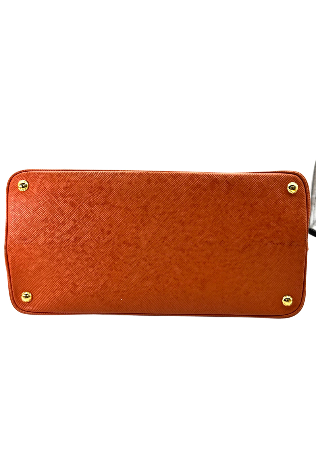 Prada Double Orange Saffiano Cuir Leather Handle Bag PR286