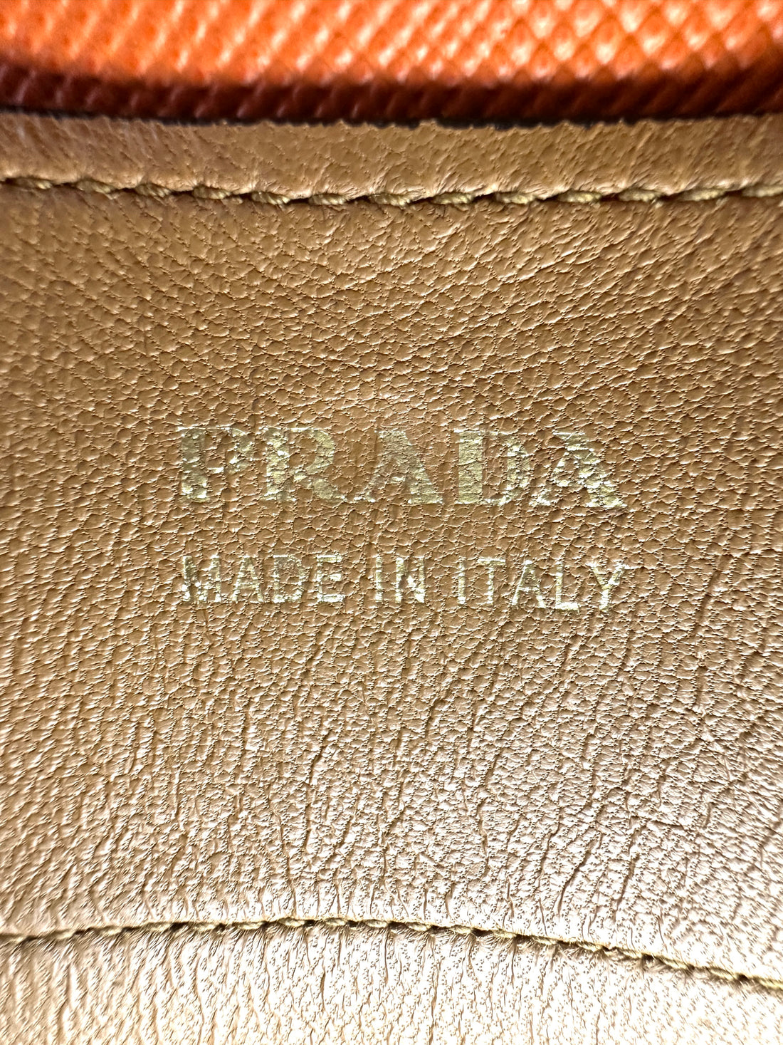 Prada Double Orange Saffiano Cuir Leather Handle Bag PR286