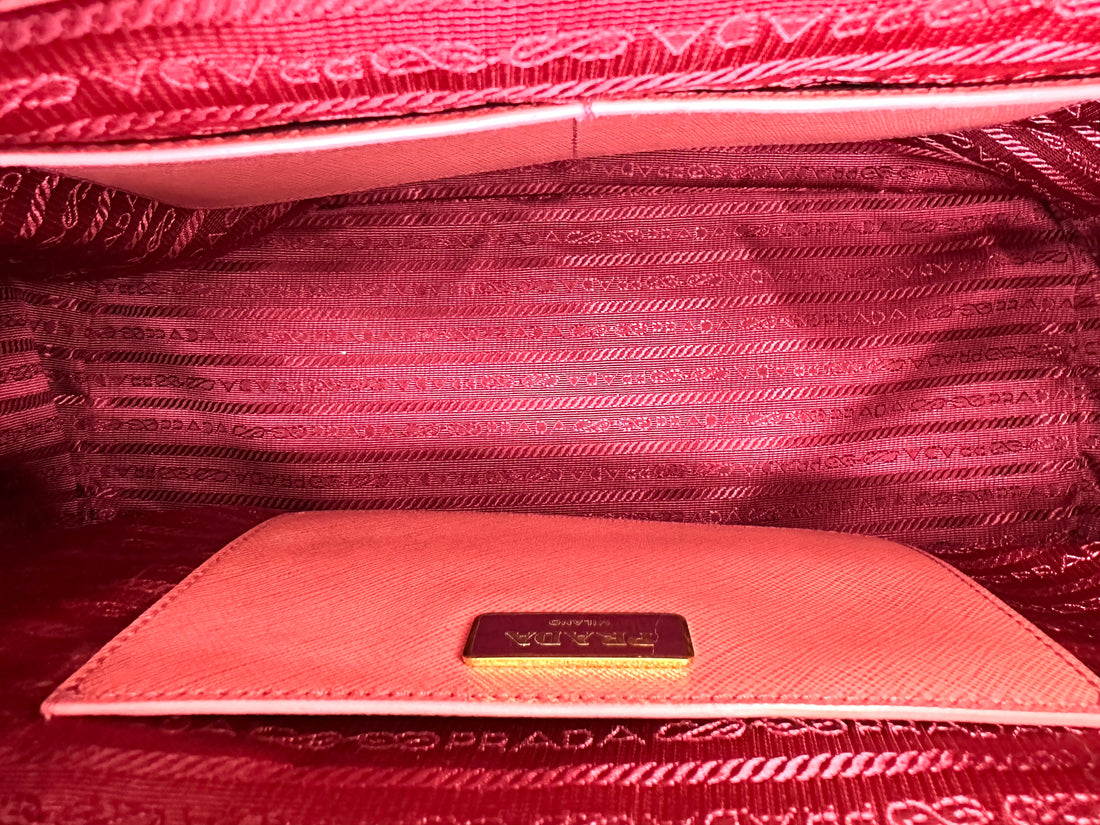 Prada Galleria Red Saffiano Leather Large Size Handle Bag PR287