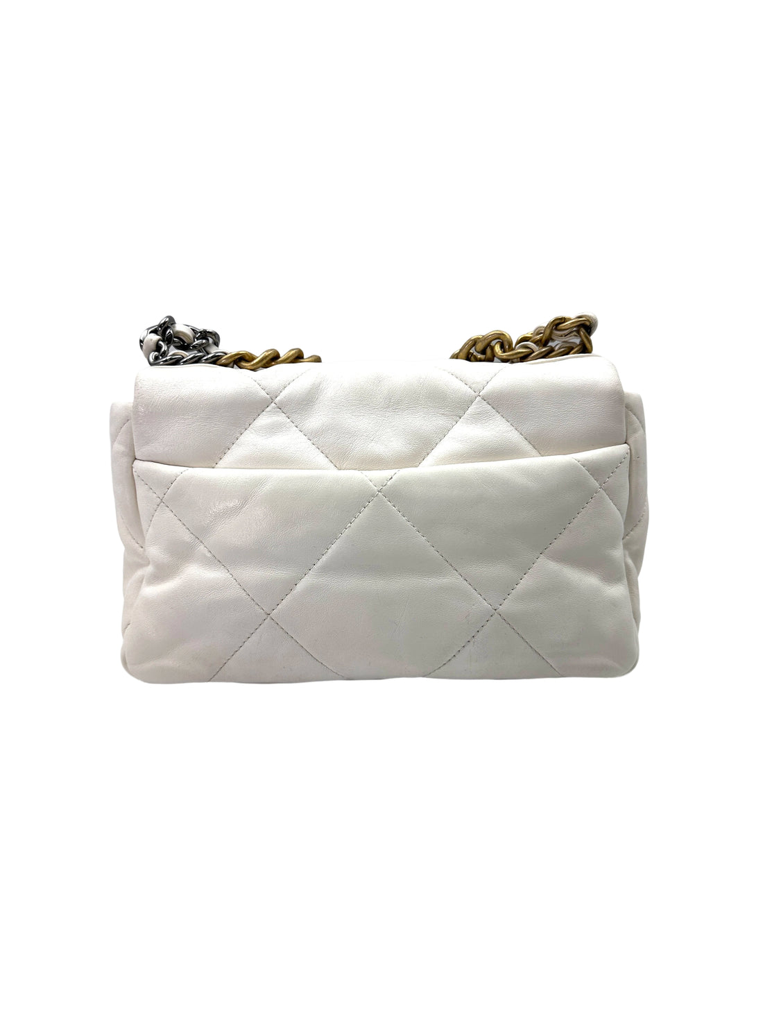 Chanel 19Bag White Quilted Leather Small Size Flap Bag With Gold Hardware(30***60) CC1824