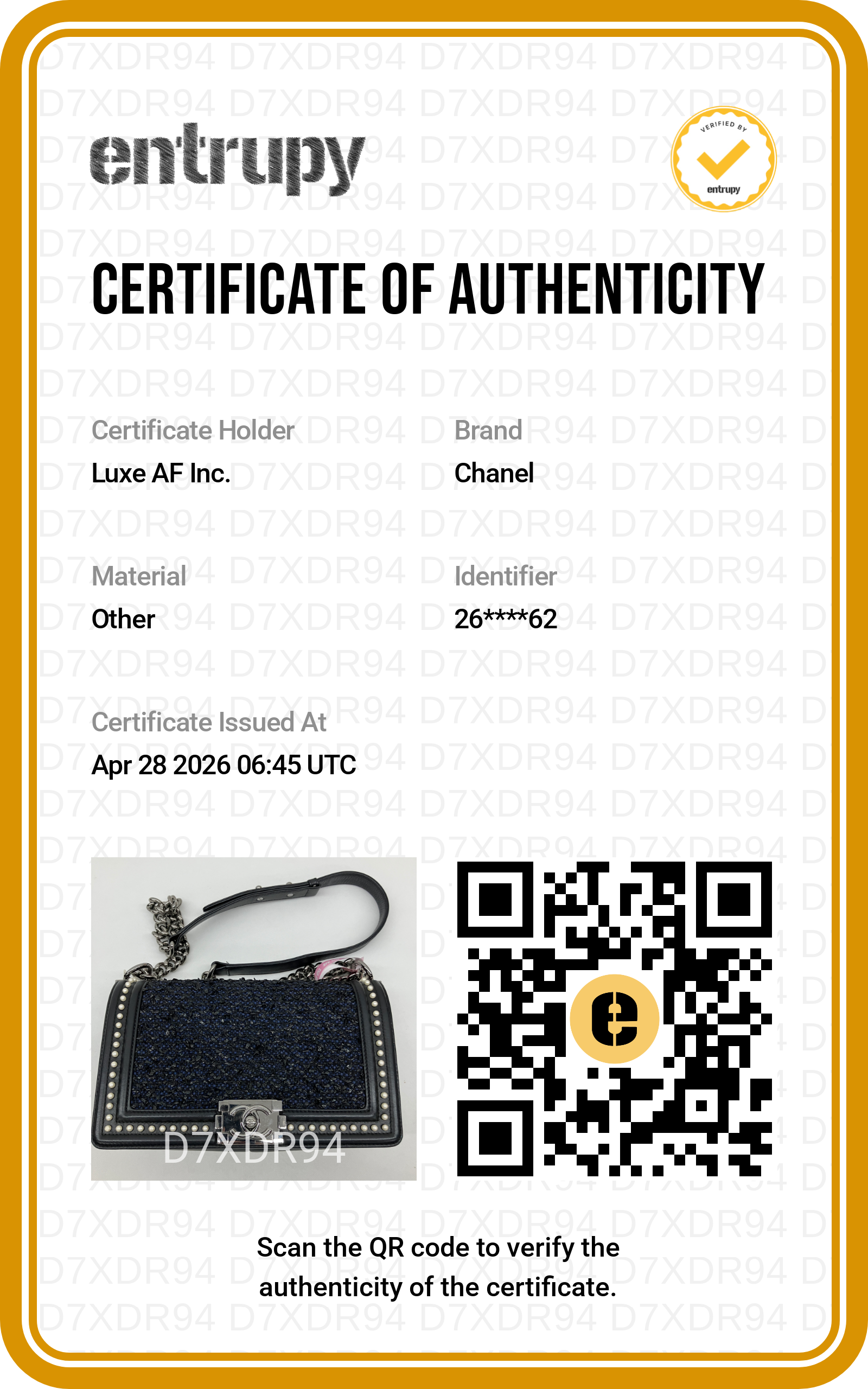 Chanel LeBoy Black Tweed With Pearl Embellishment Flap Bag With Silver Bucket(26***62) CC1822
