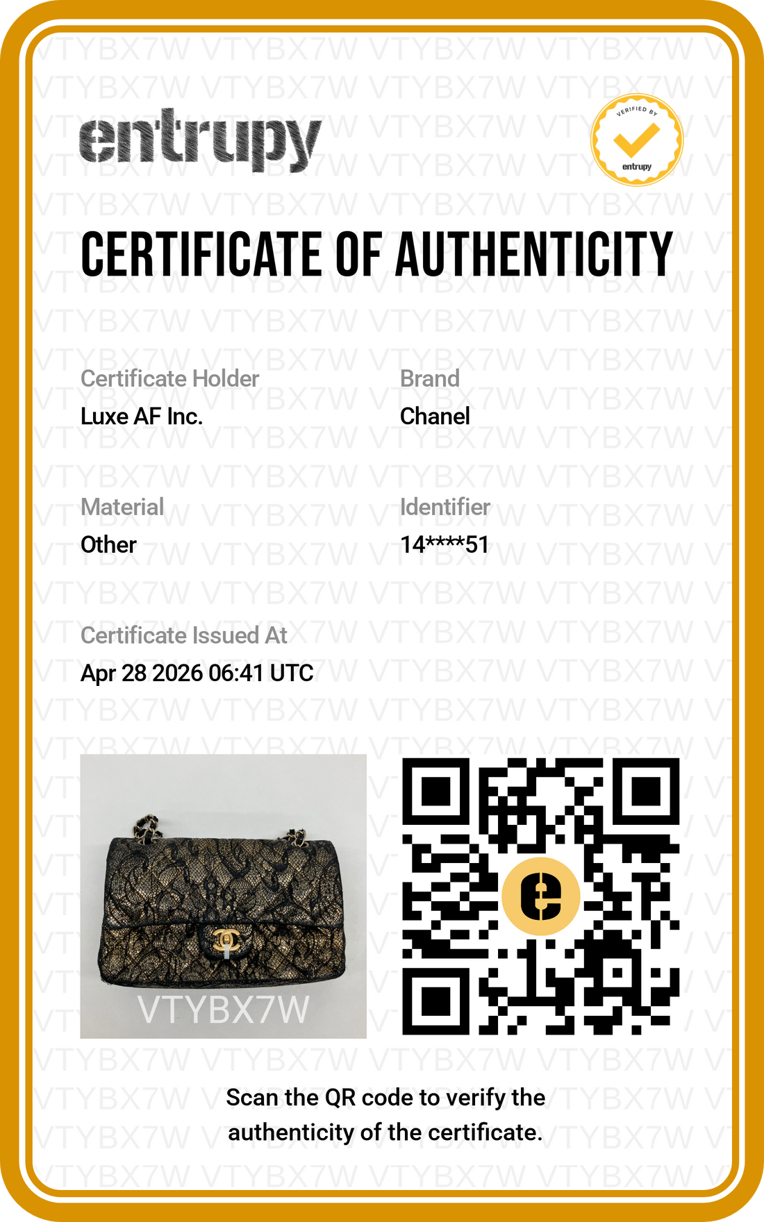 Chanel 10A Classic Flap Black Lace Metallic Flap Bag(14***51) IRIS185