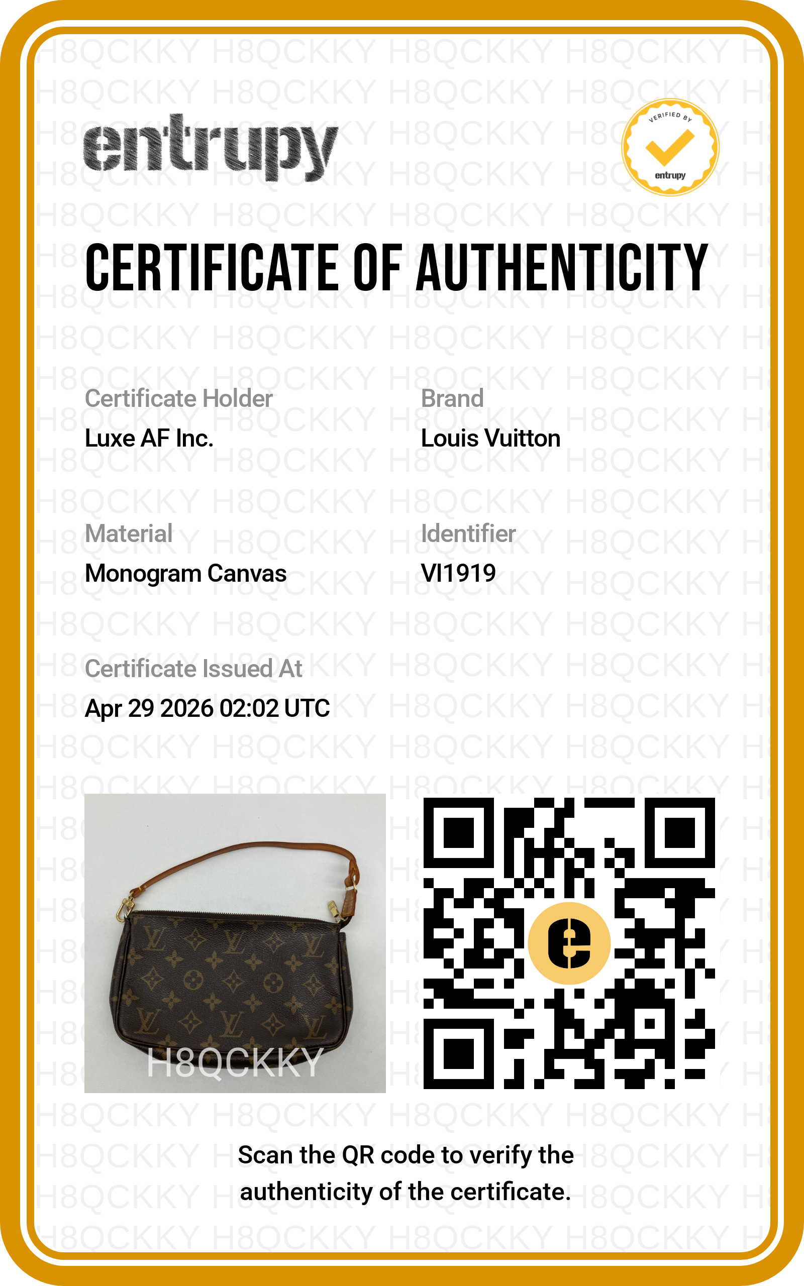 Louis Vuitton Monogram Canvas Pochette Accessoires LV2499