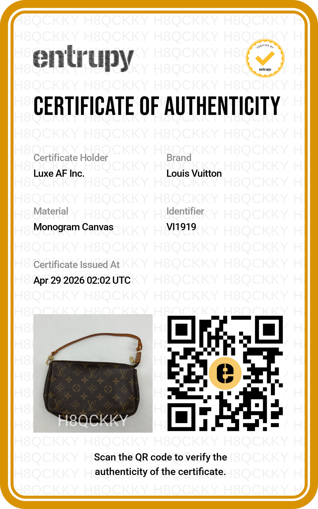 Louis Vuitton Monogram Canvas Pochette Accessoires LV2499
