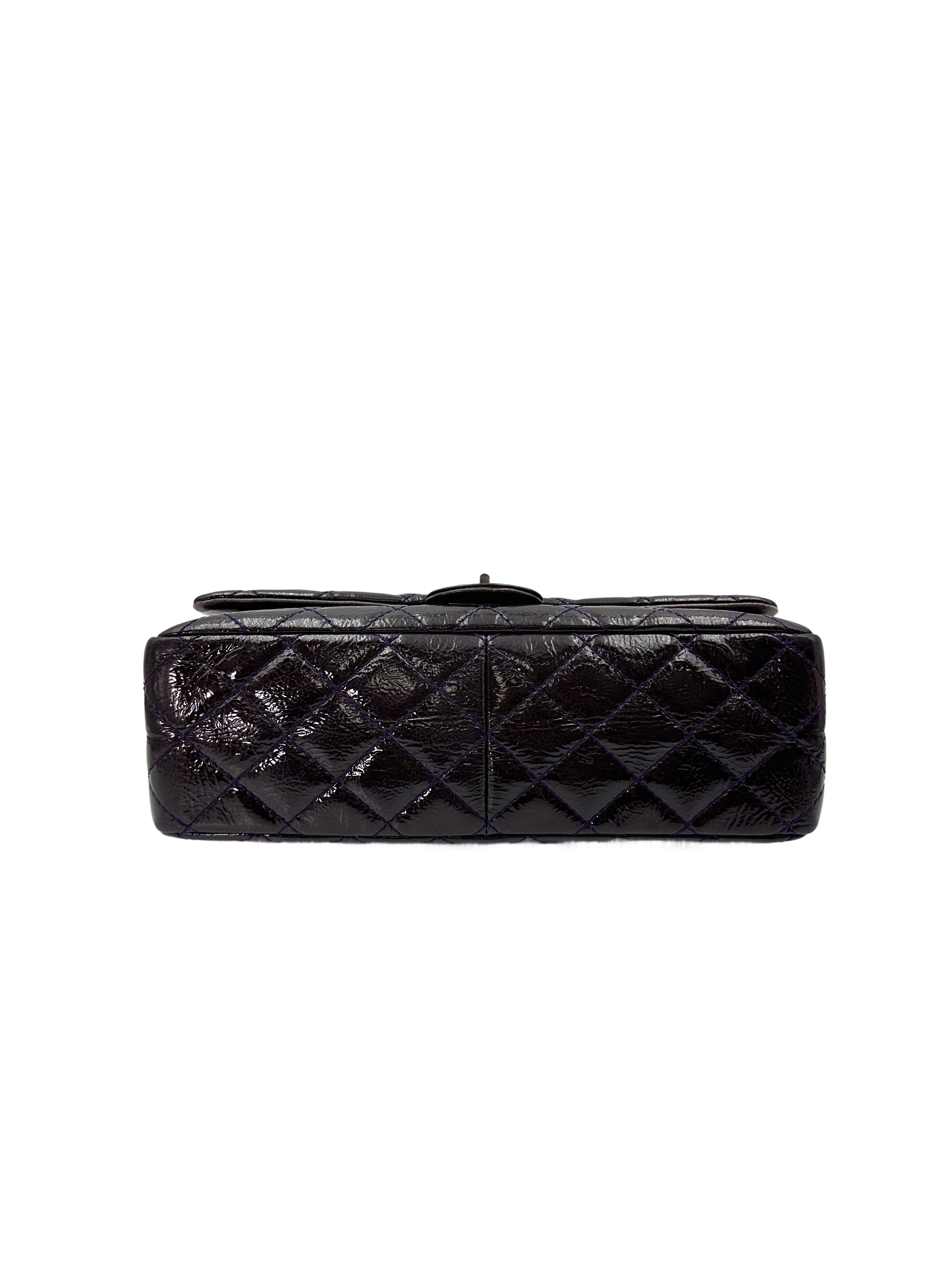 Chanel 2.55 Reissue Black Quilted Patent Leather Flap Bag With Silver Buckle(14***11) CC1828