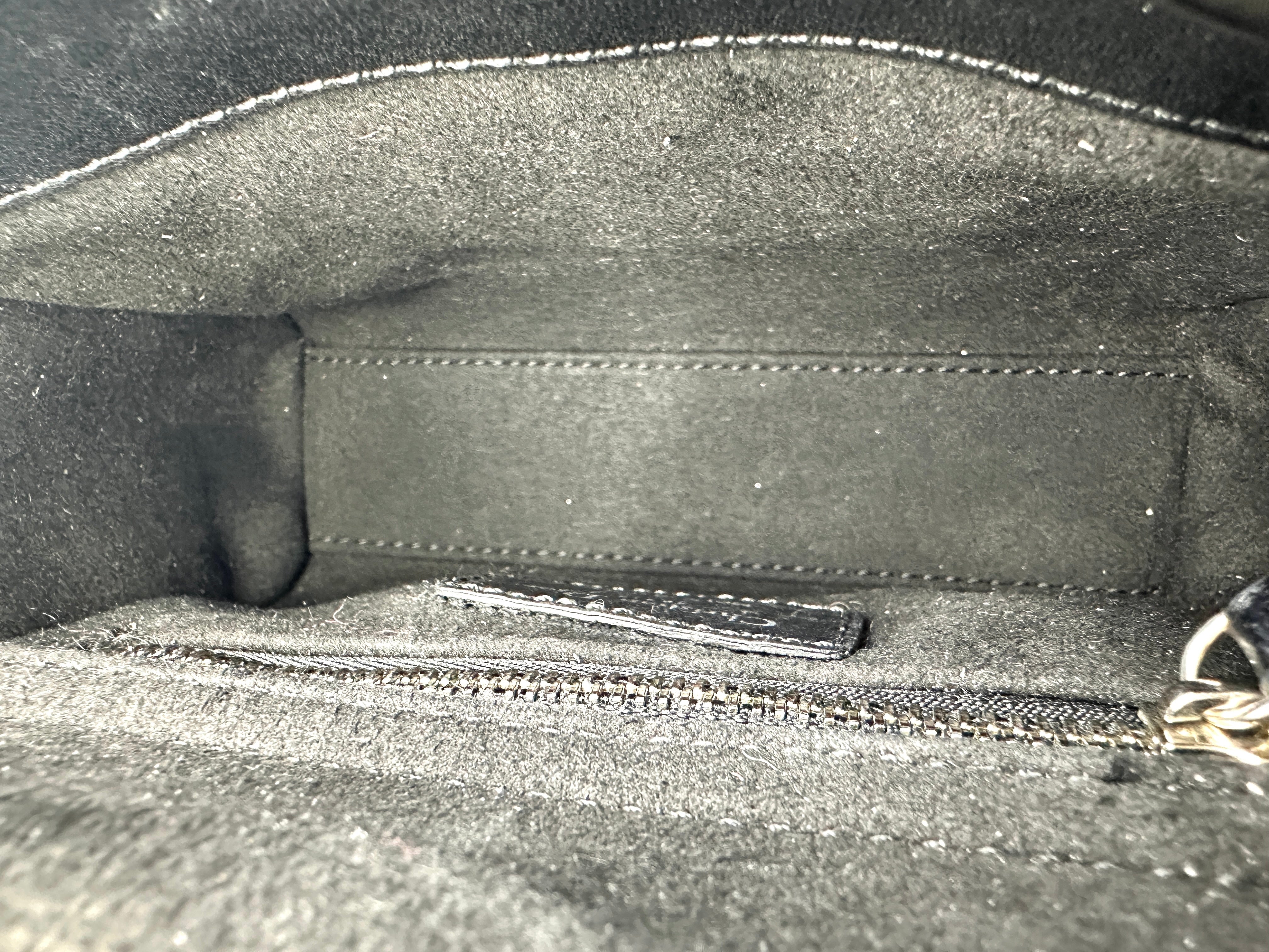 Christian Dior Lady Dior Black Cannage Leather Handle Bag With Silver Charms DR697