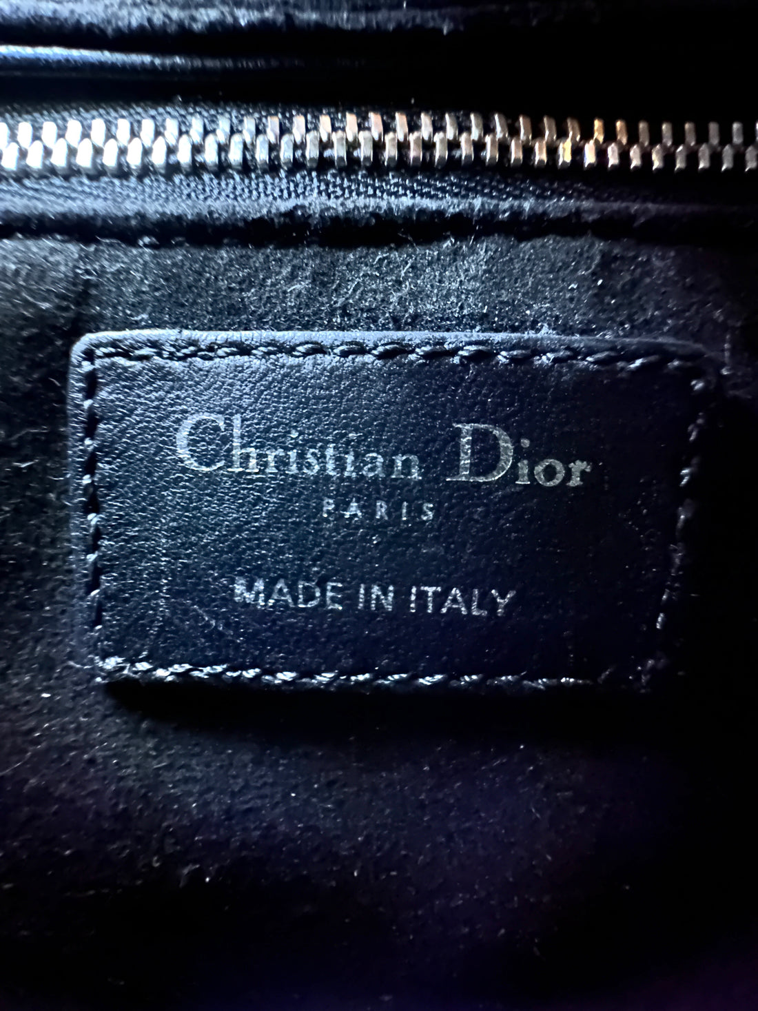Christian Dior Lady Dior Black Cannage Leather Handle Bag With Silver Charms DR697