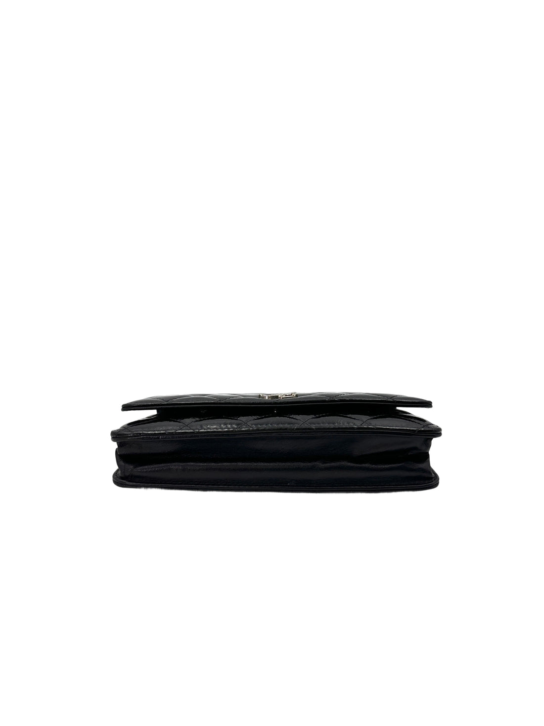 Chanel Black Quilted Patent Leather Wallet On Chain(19***13) CC1836