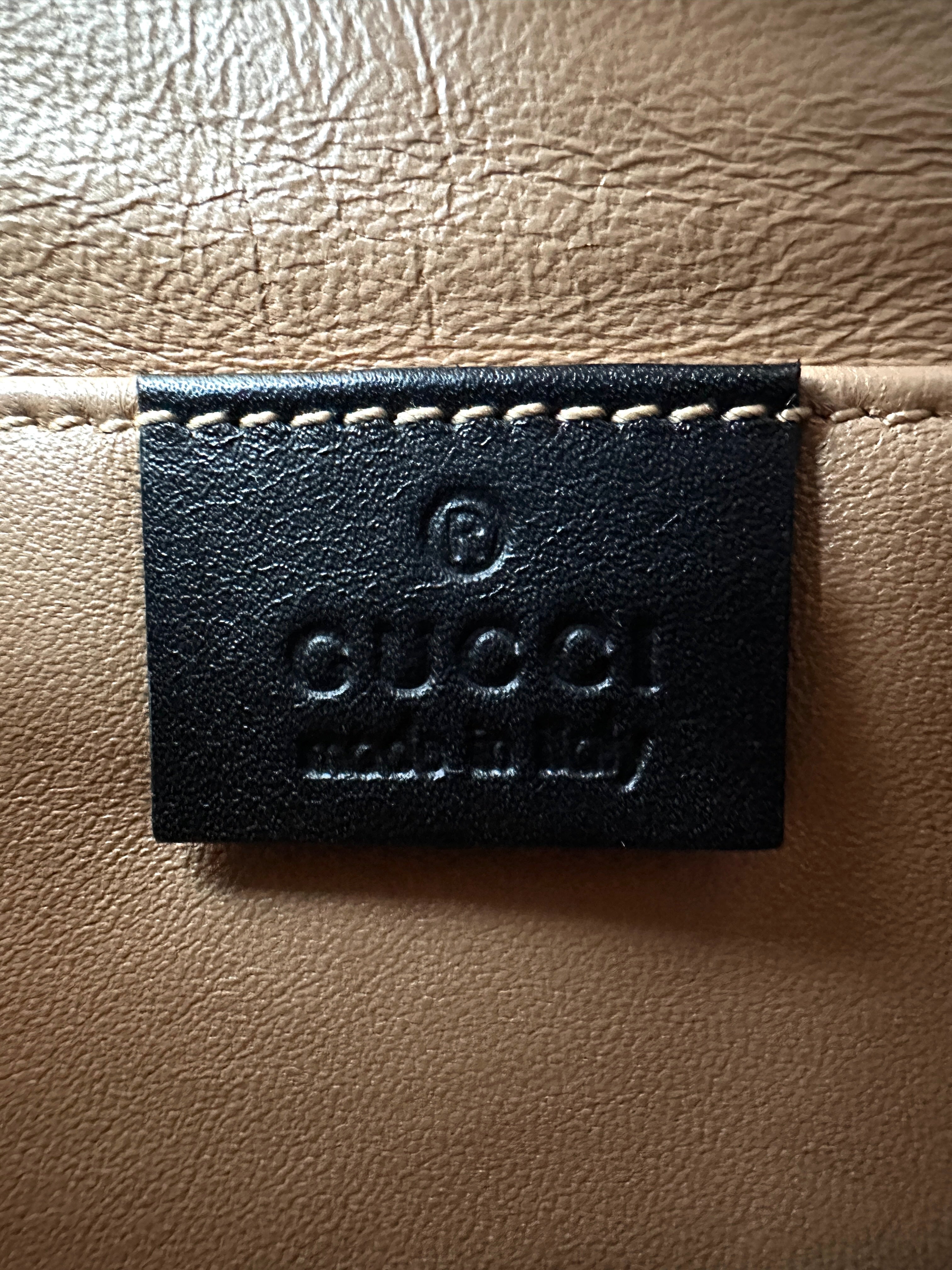 Gucci Broadway Black Pearl Studded Leather Shoulder Bag With Tiger Head Buckle GG881