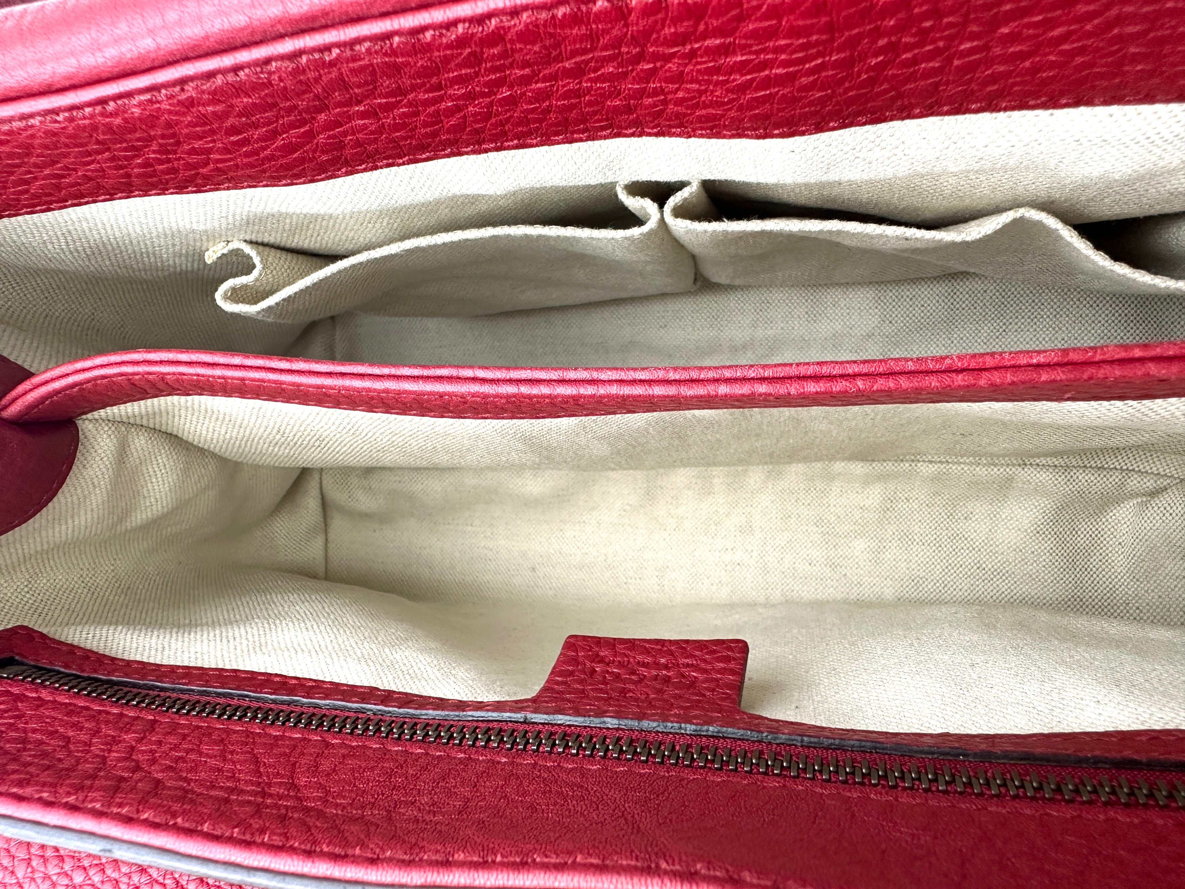Gucci GG Marmont Red Raffia Woven Shoulder Bag GG873