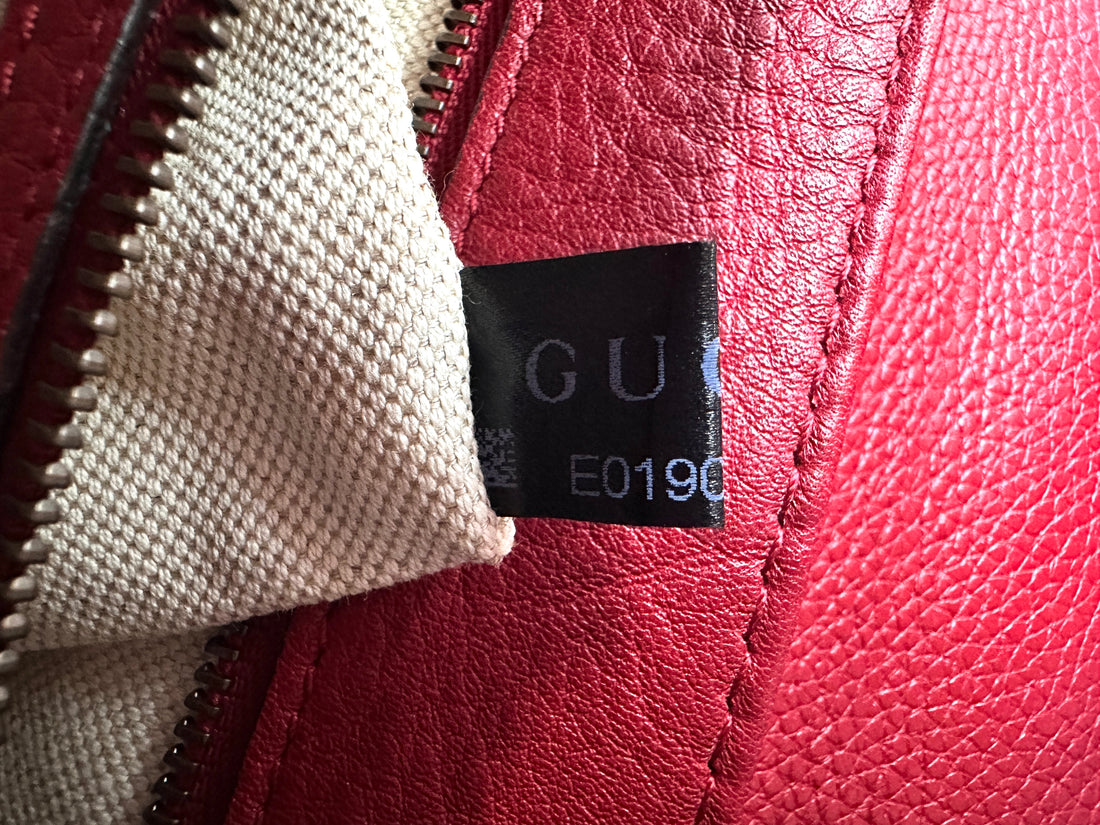 Gucci GG Marmont Red Raffia Woven Shoulder Bag GG873