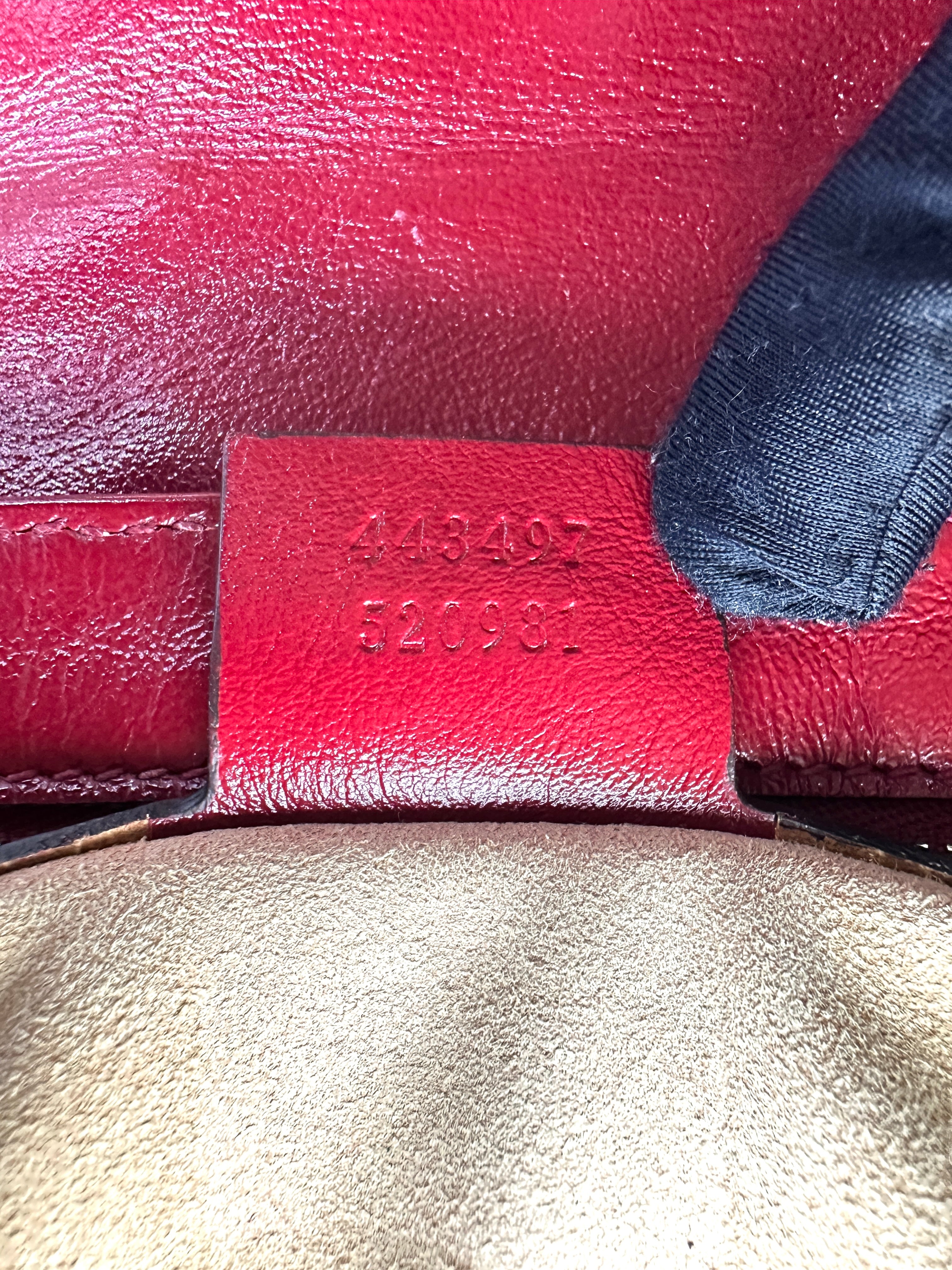 Gucci GG Marmont Beige Canvas Shoulder Bag With Red Trim GG887