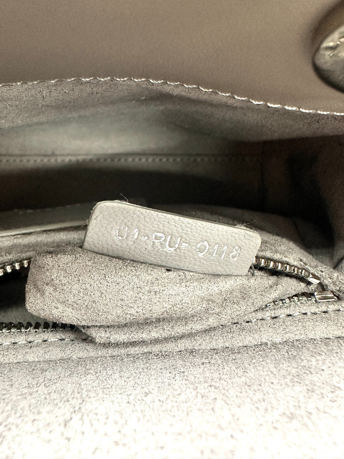 Christian Dior Lady Dior Grey Cannage Leather Handle Bag With Silver Charms DR698