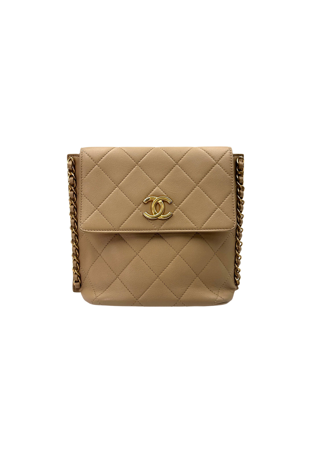 Chanel 21S Beige Quilted Leather Hobo Bag(31***78) IRIS188