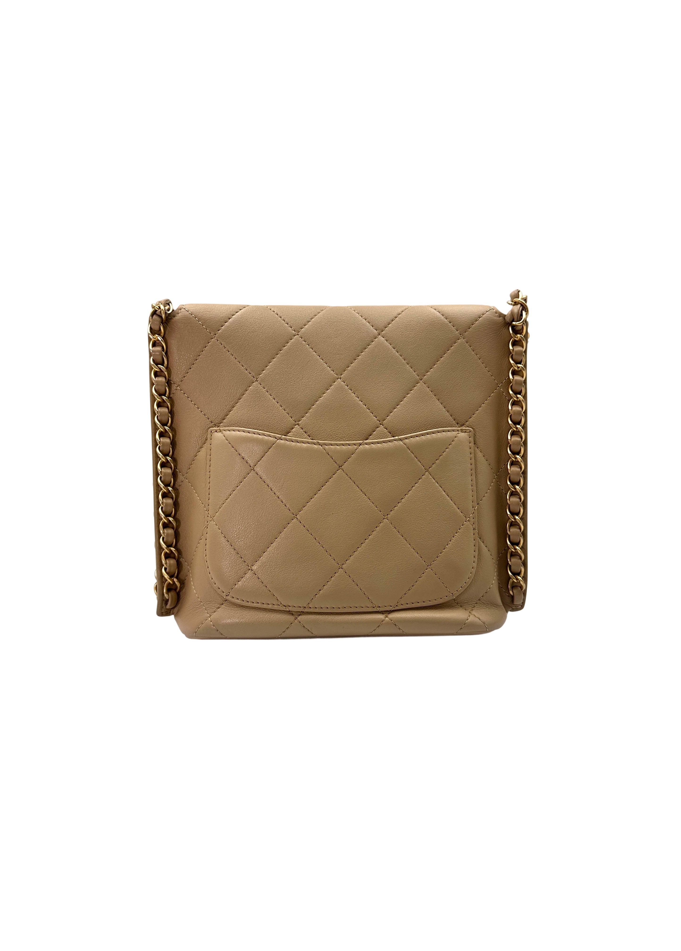 Chanel 21S Beige Quilted Leather Hobo Bag(31***78) IRIS188