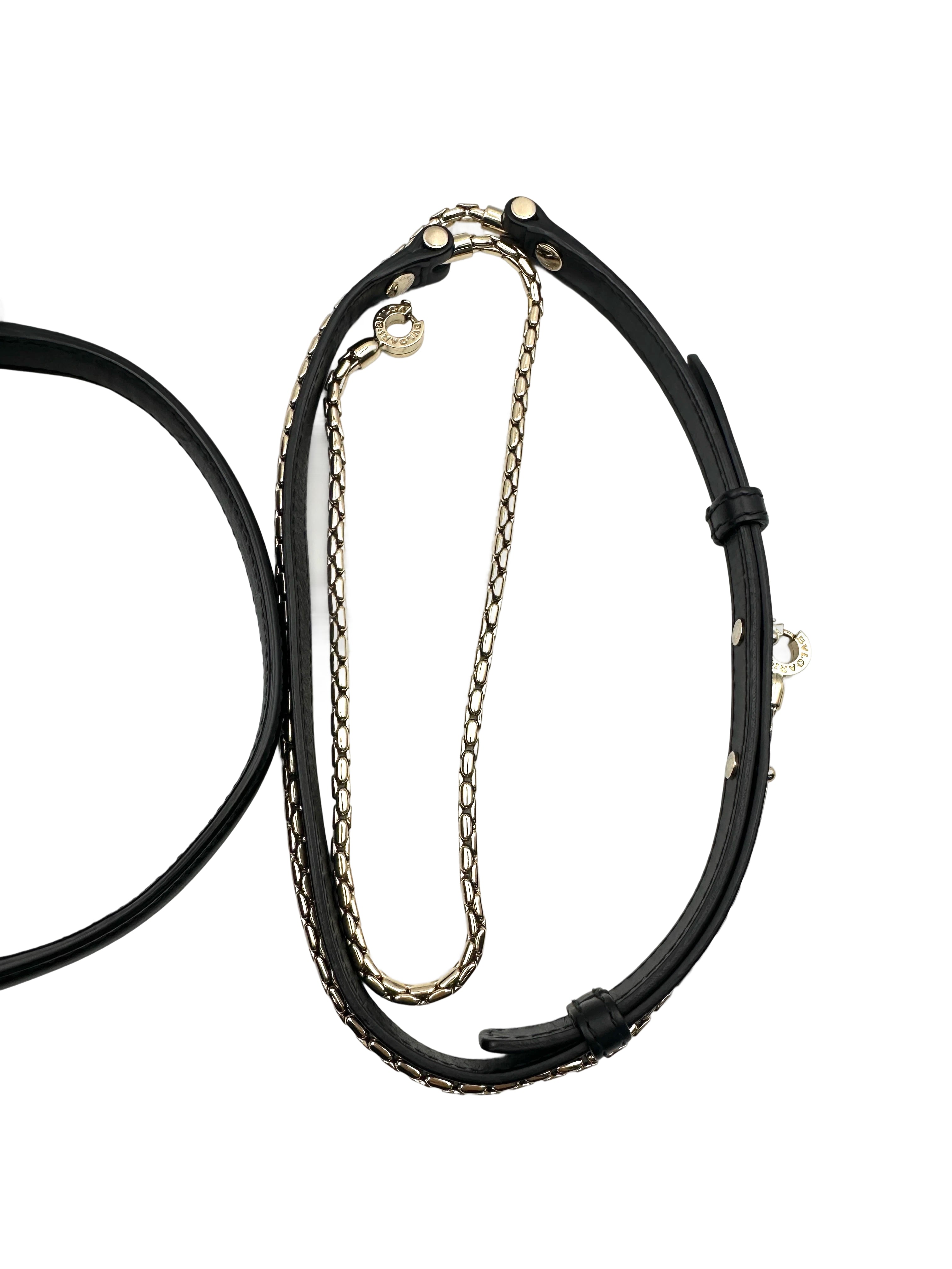Bvlgari Serpenti Forever Black Leather Handle Bag With Gold Trim BS39
