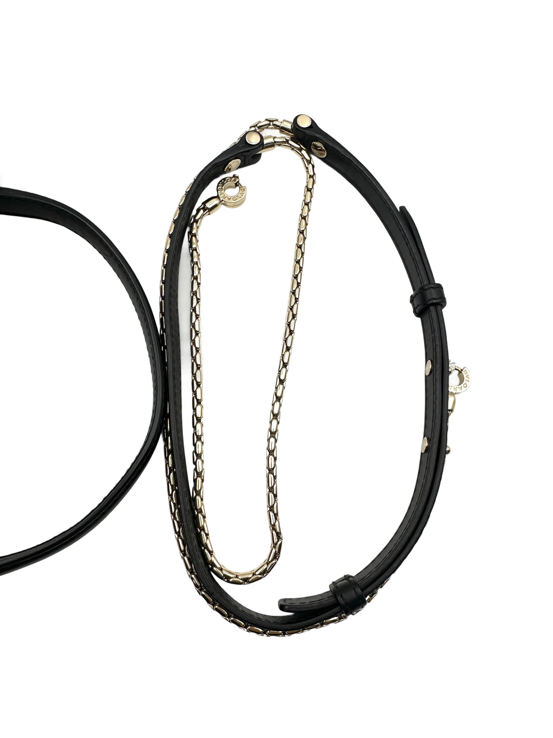 Bvlgari Serpenti Forever Black Leather Handle Bag With Gold Trim BS39