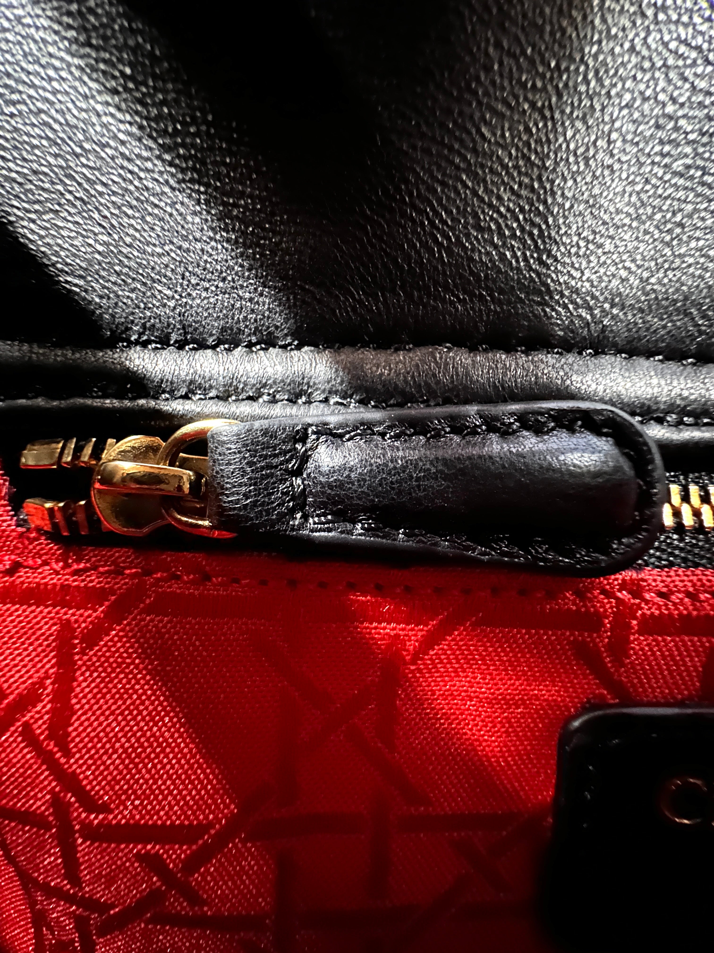 Christian Dior Lady Dior Black Cannage Leather Handle Bag With Gold Charms DR692