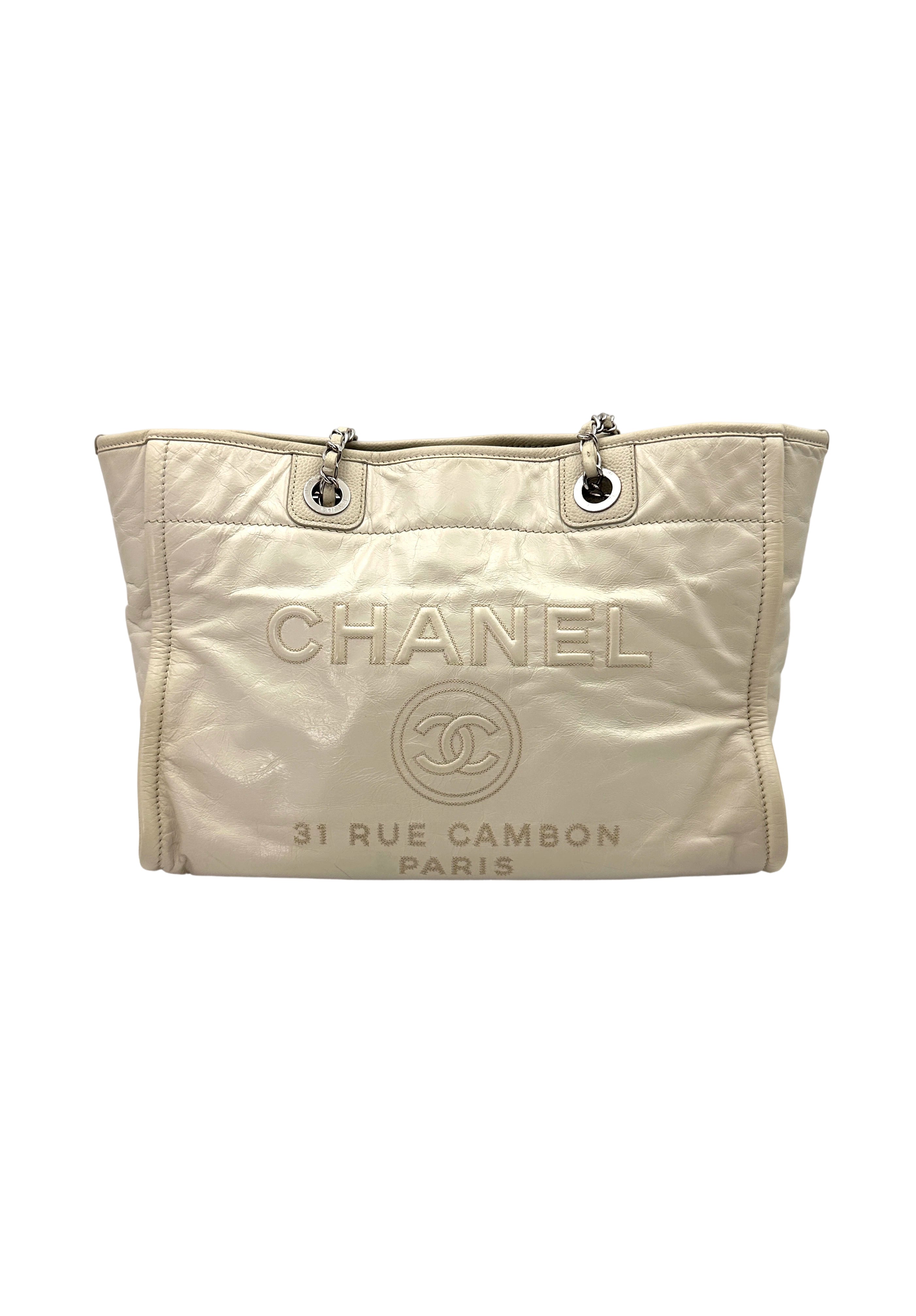 Chanel Deauville White Small Size Tote Handle Bag(22***22) CC1829