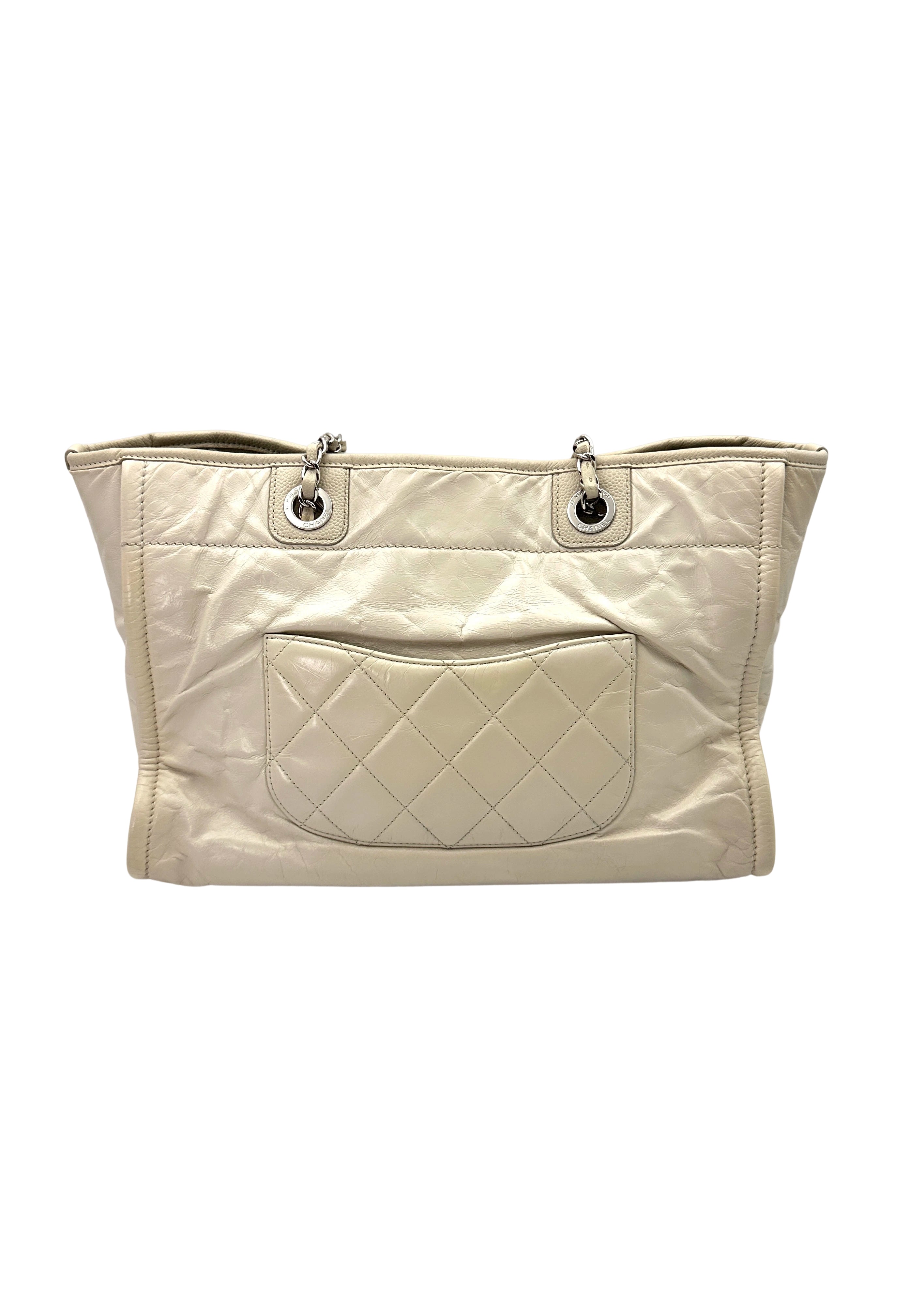 Chanel Deauville White Small Size Tote Handle Bag(22***22) CC1829