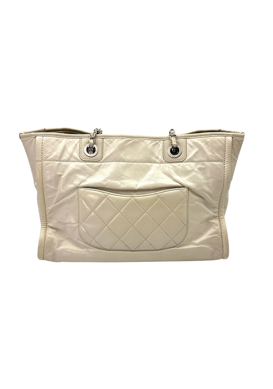 Chanel Deauville White Small Size Tote Handle Bag(22***22) CC1829