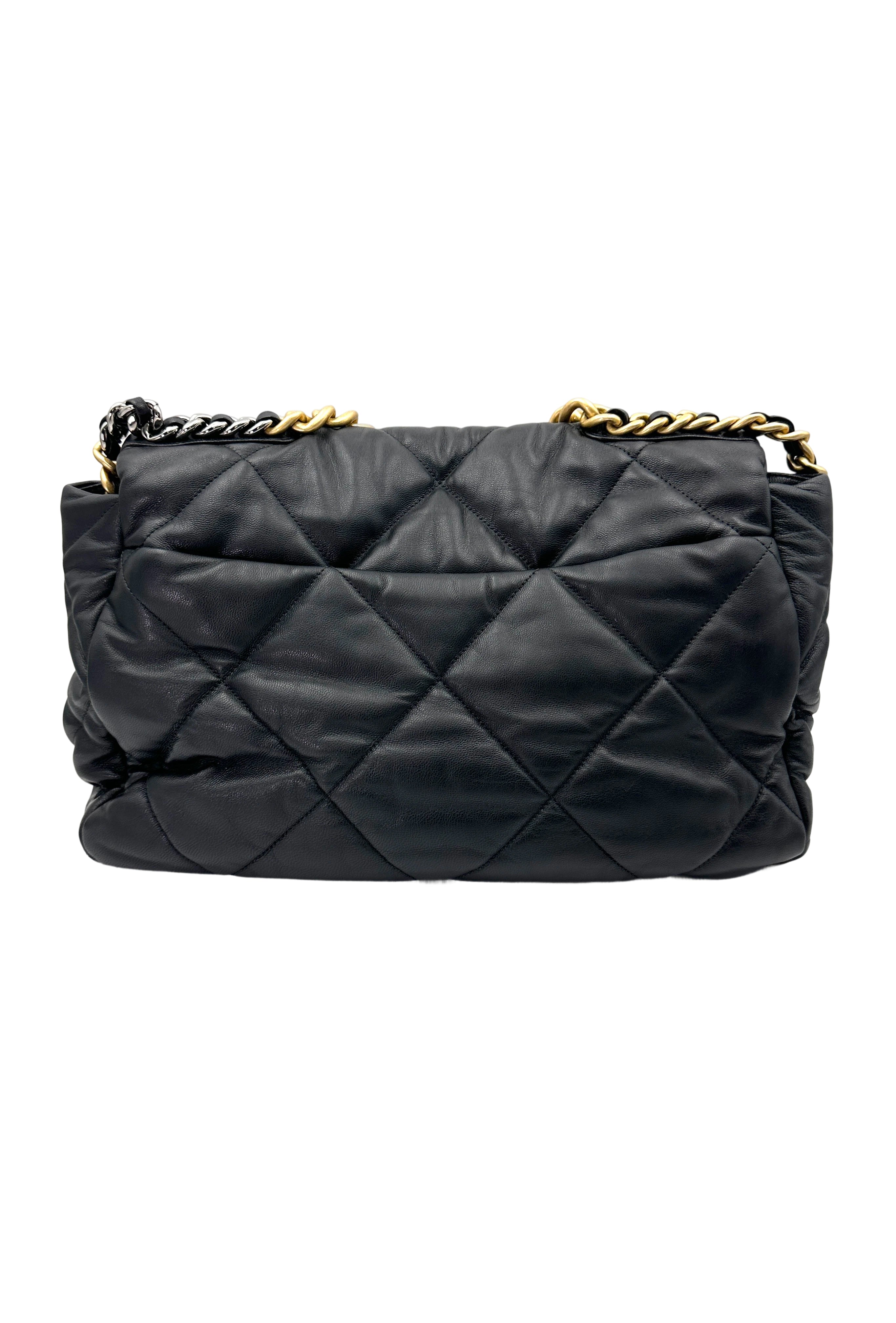 Chanel 19Bag Black Quilted Lambskin Max Flap Bag With Gold Hardware(28***52) CC1832