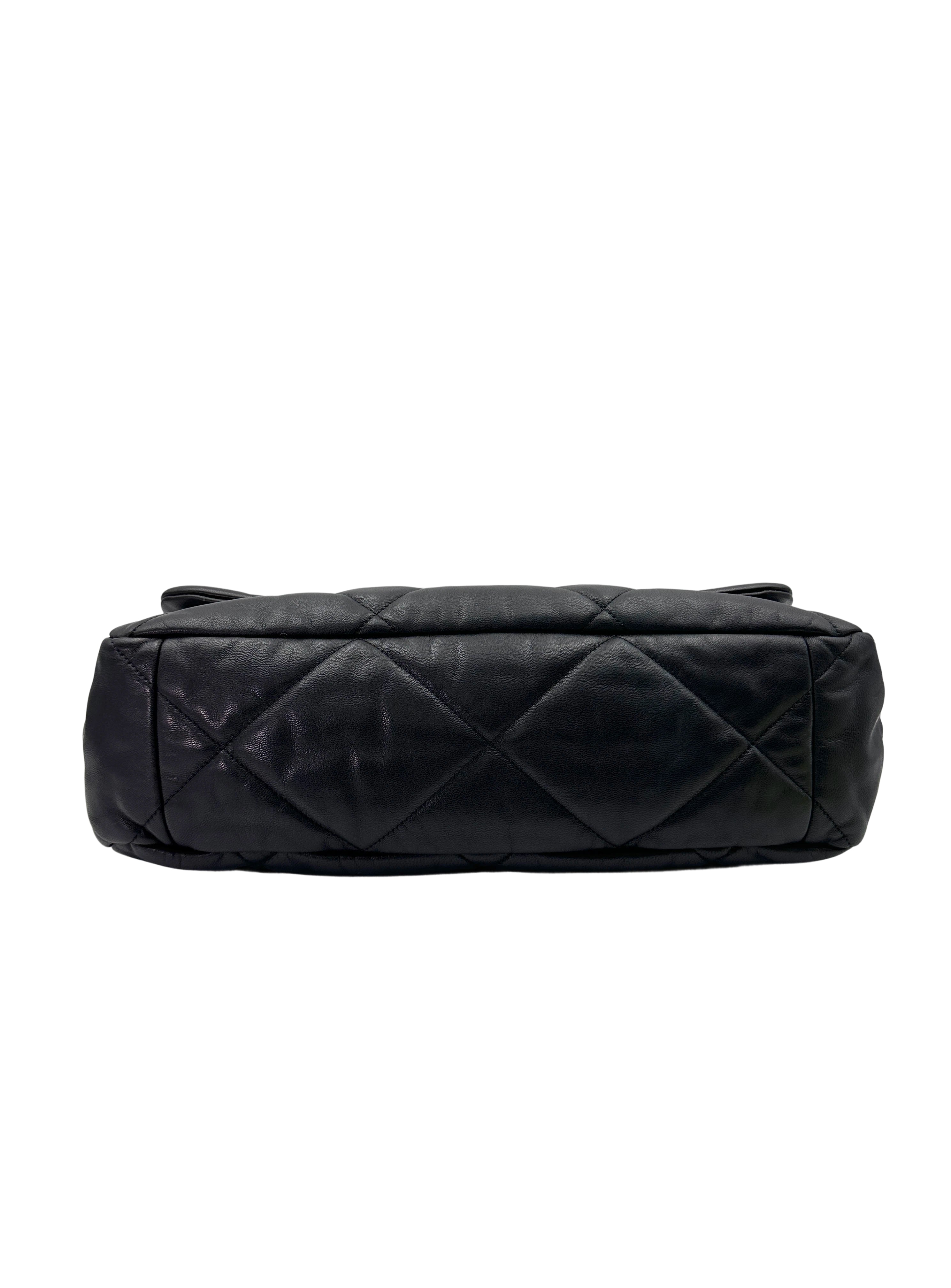 Chanel 19Bag Black Quilted Lambskin Max Flap Bag With Gold Hardware(28***52) CC1832