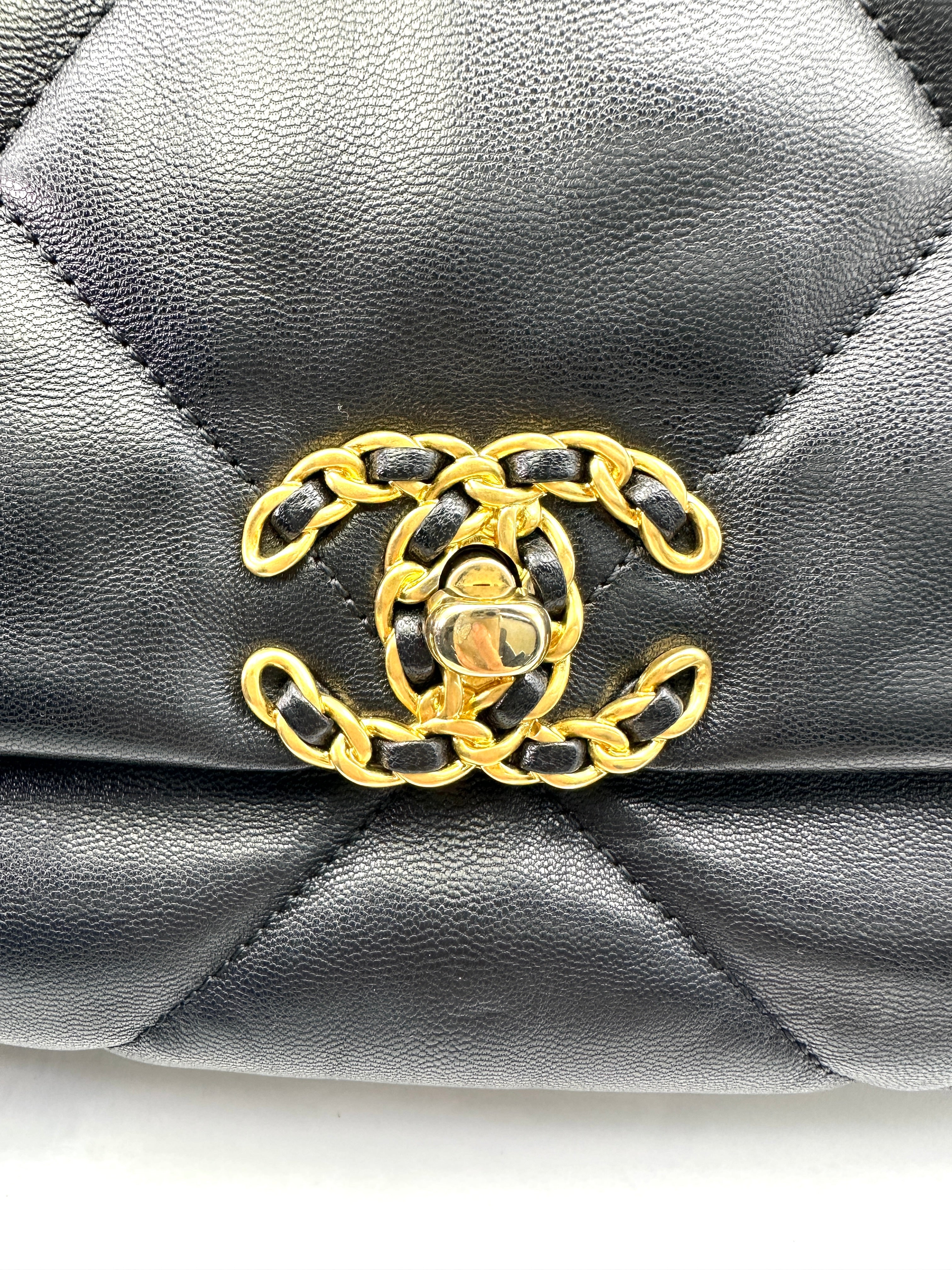 Chanel 19Bag Black Quilted Lambskin Max Flap Bag With Gold Hardware(28***52) CC1832