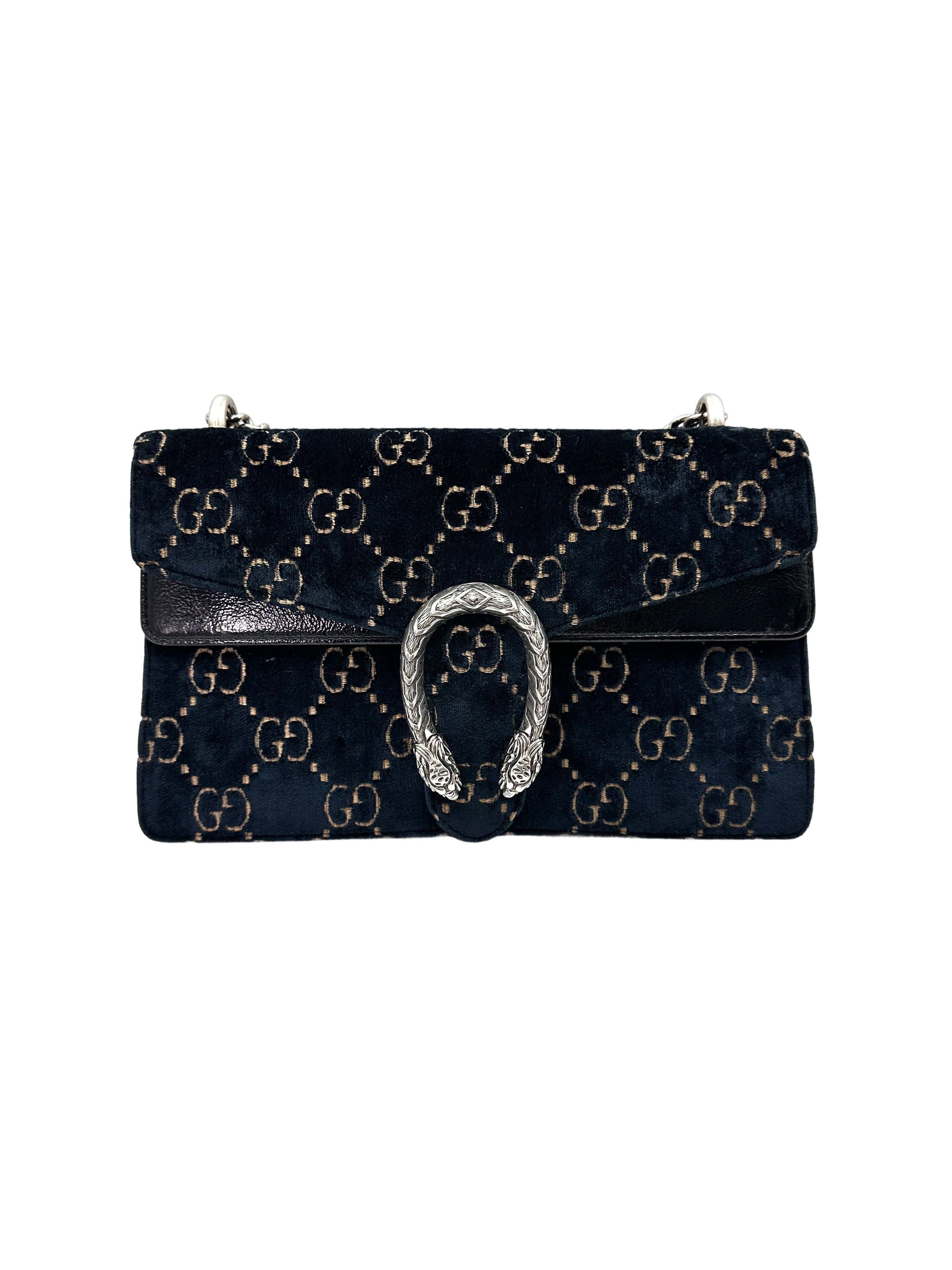 Gucci Dionysus Navy Velvet Shoulder Bag GG876