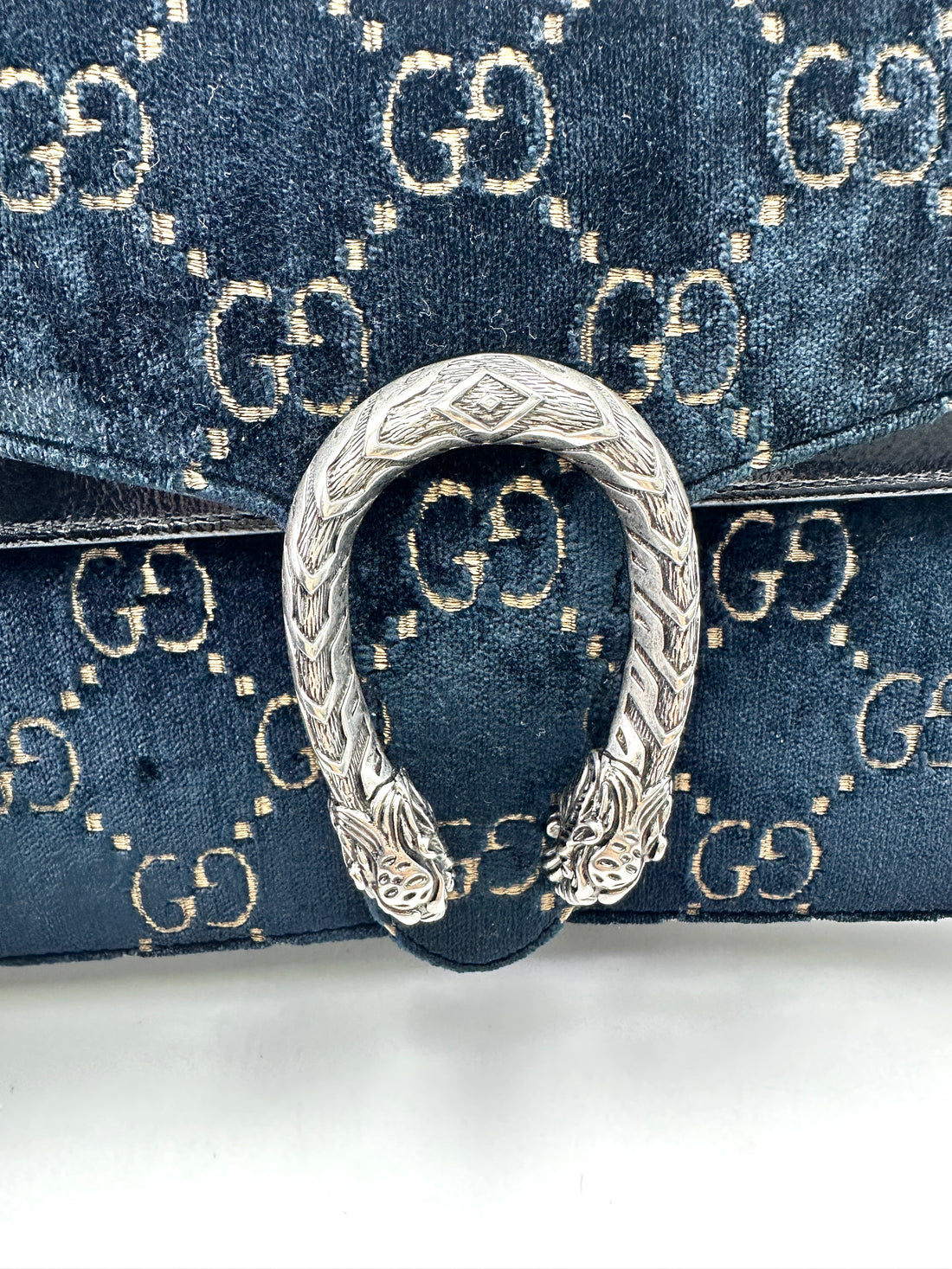 Gucci Dionysus Navy Velvet Shoulder Bag GG876