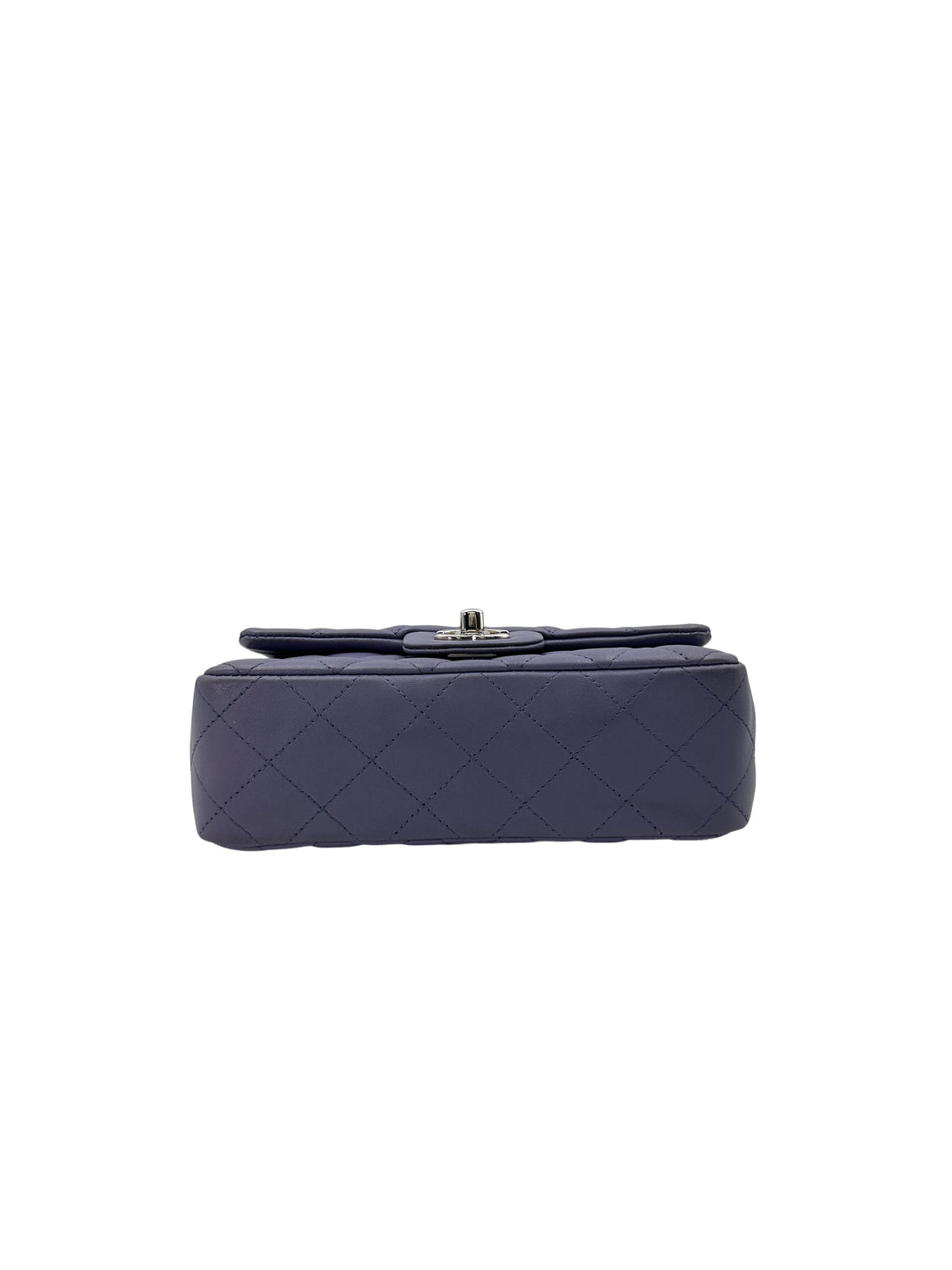 Chanel Metallic Purple Quilted Leather Flap Bag With Silver Buckle(15***65) IRIS189