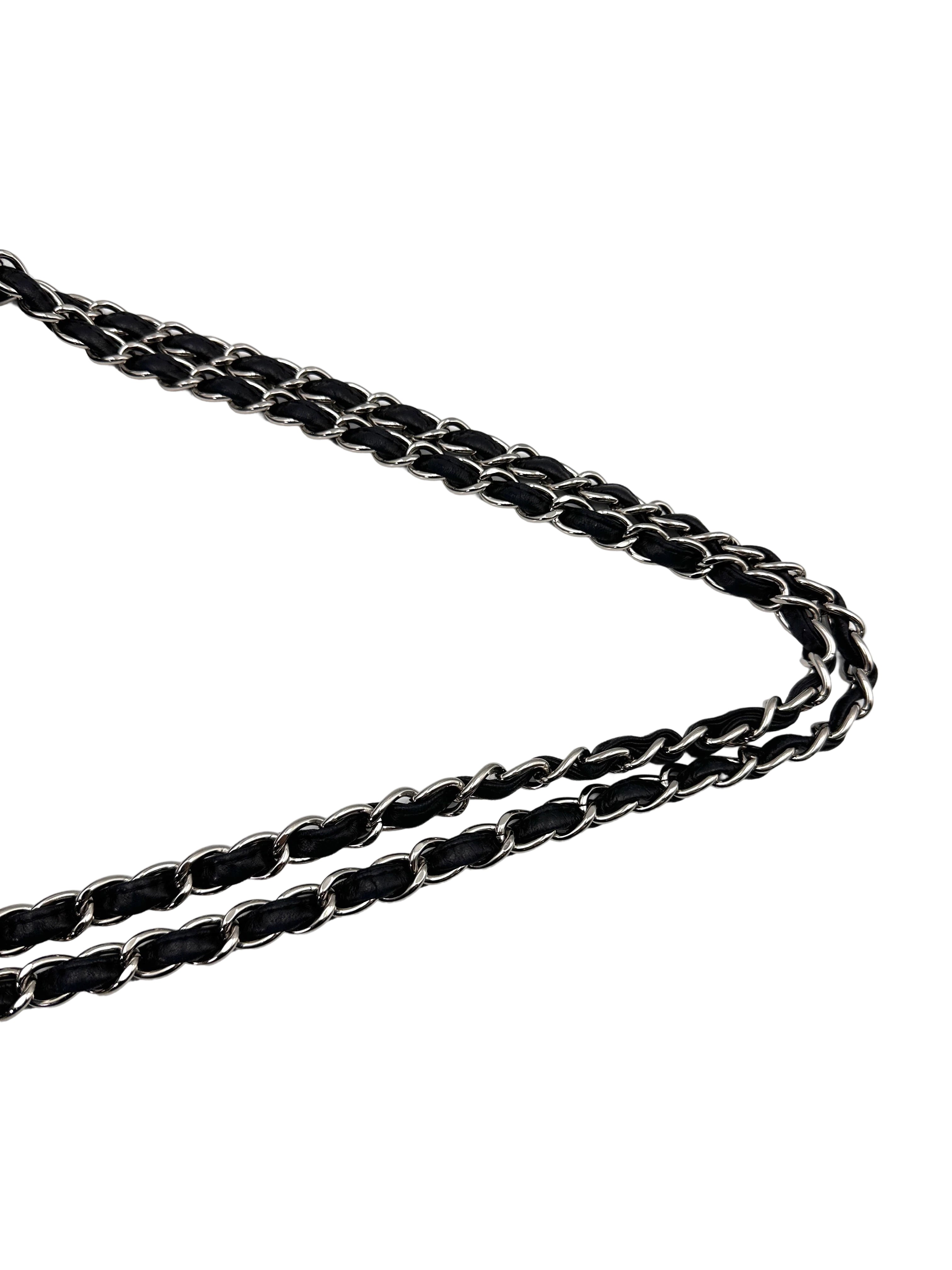 Chanel Classic Flap Black Quilted Lambskin Maxi Flap Bag With Silver Buckle(13***54) IRIS186