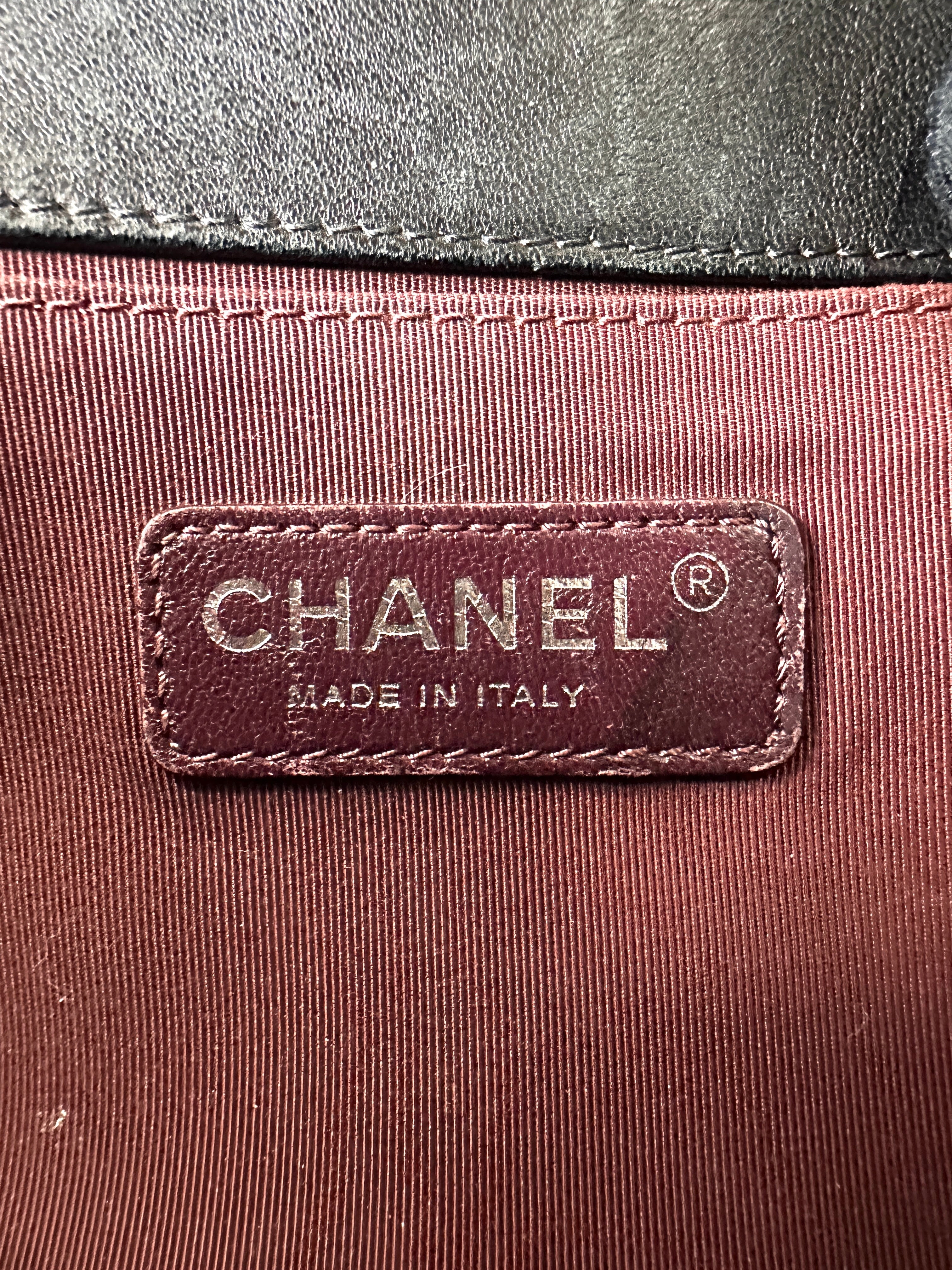 Chanel LeBoy Black Quilted Studded Leather Flap Bag With Aged Silver Buckle(21***55) CC1827