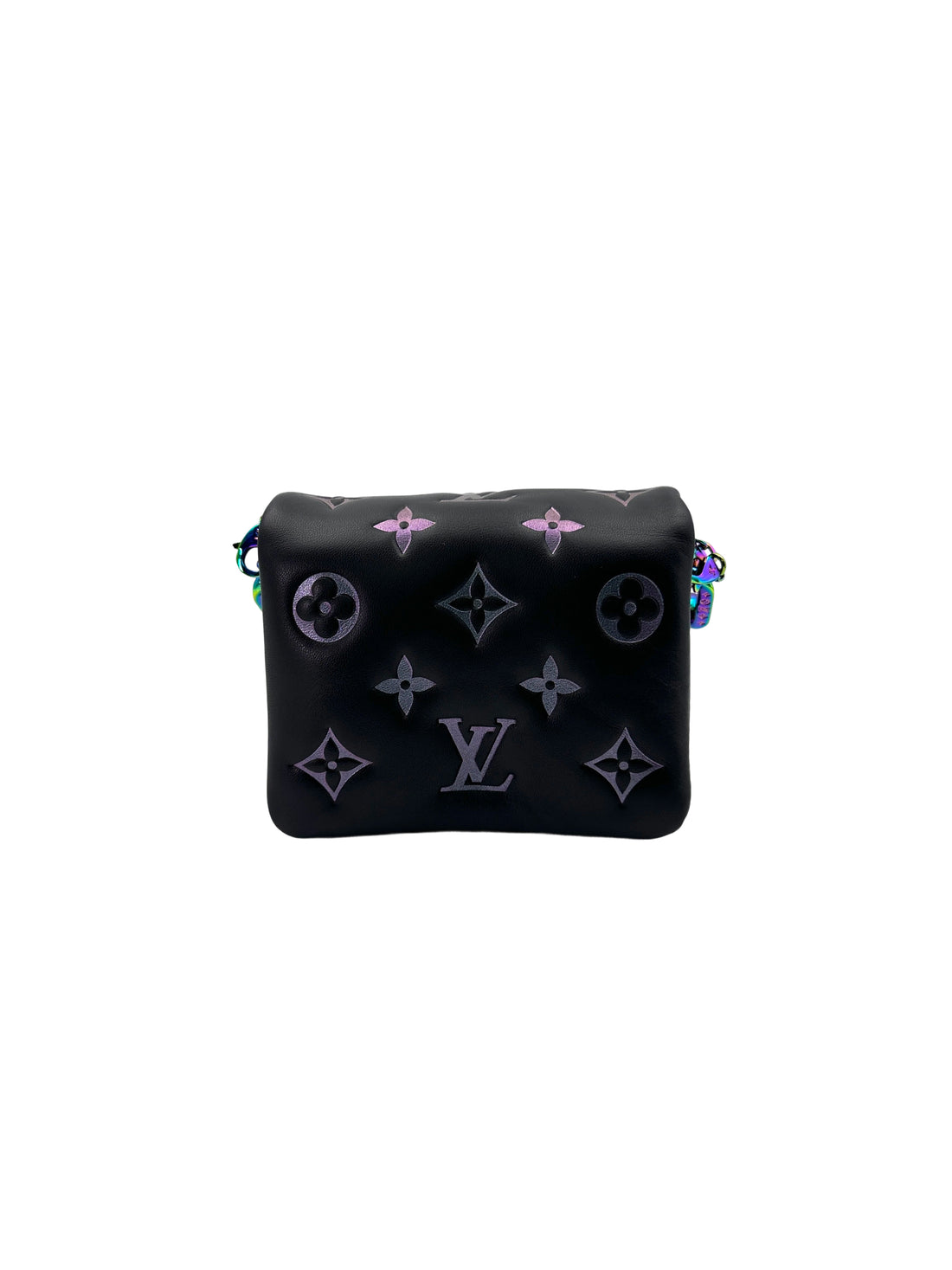 Louis Vuitton LV Ski Collection Coussion Black Monogram Empreinte Embossed Bag With Iridescent Hardware LV2503