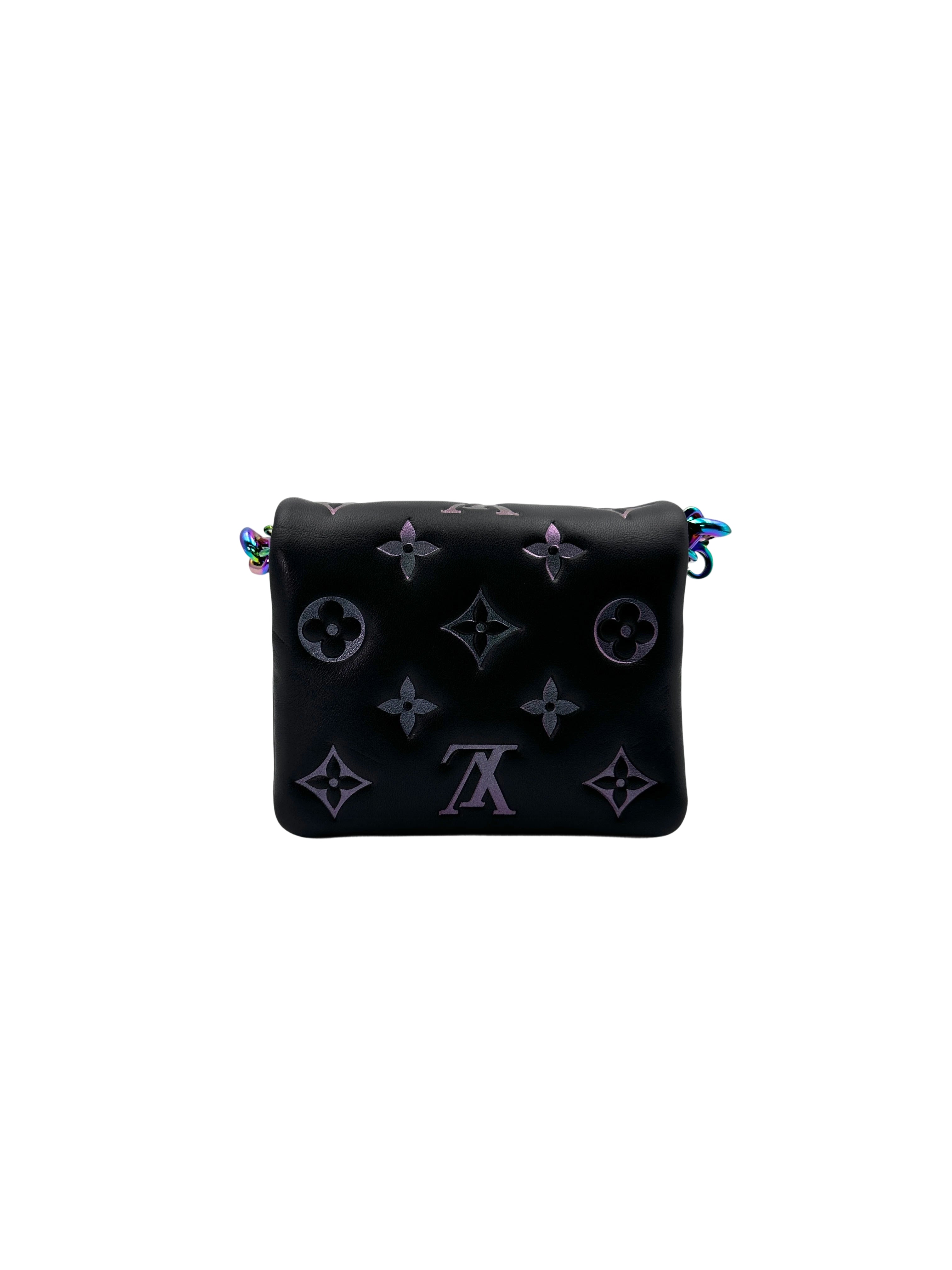 Louis Vuitton LV Ski Collection Coussion Black Monogram Empreinte Embossed Bag With Iridescent Hardware LV2503
