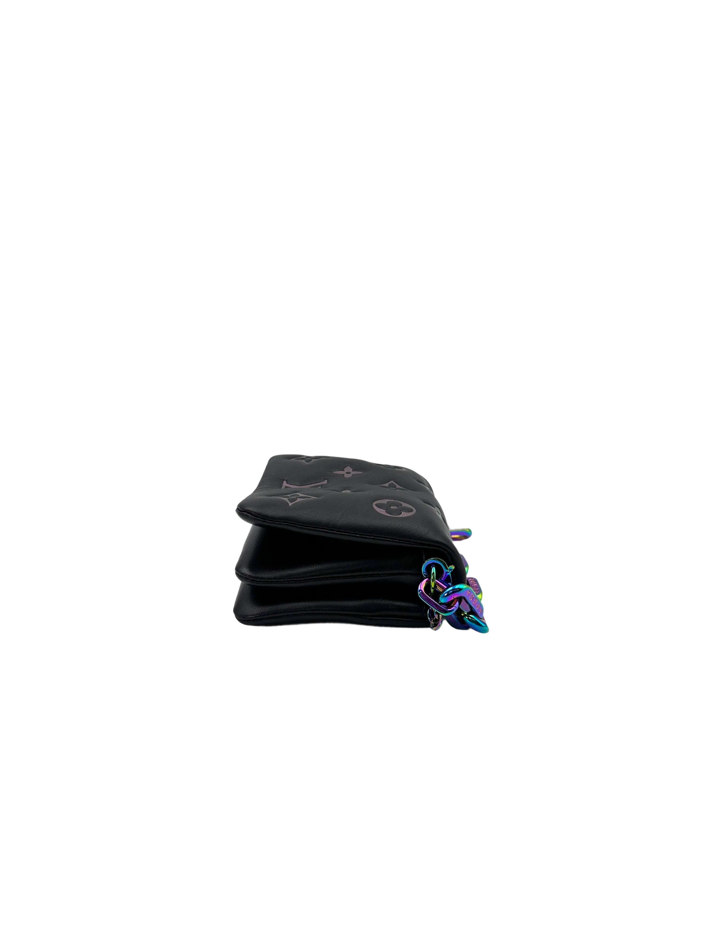 Louis Vuitton LV Ski Collection Coussion Black Monogram Empreinte Embossed Bag With Iridescent Hardware LV2503