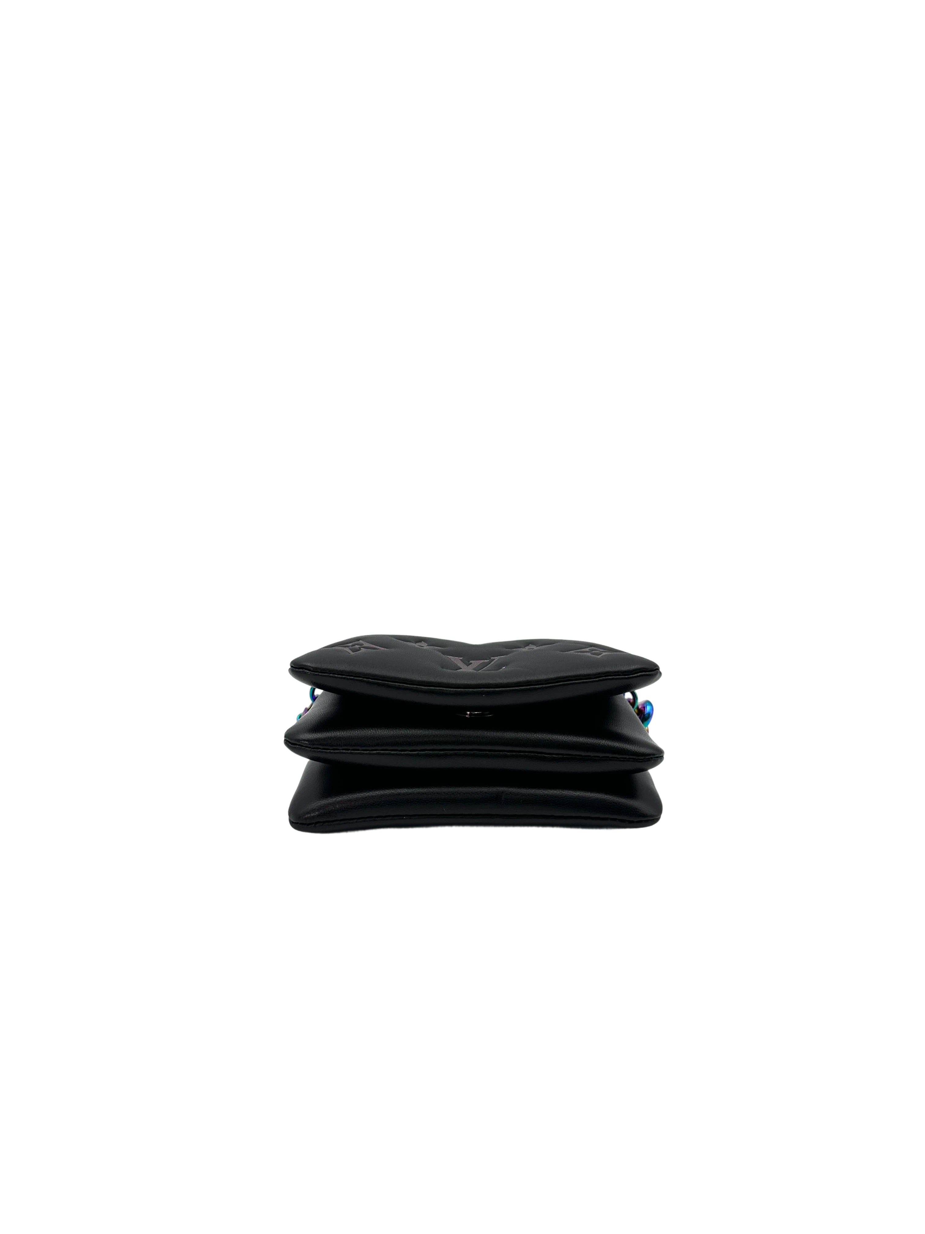 Louis Vuitton LV Ski Collection Coussion Black Monogram Empreinte Embossed Bag With Iridescent Hardware LV2503