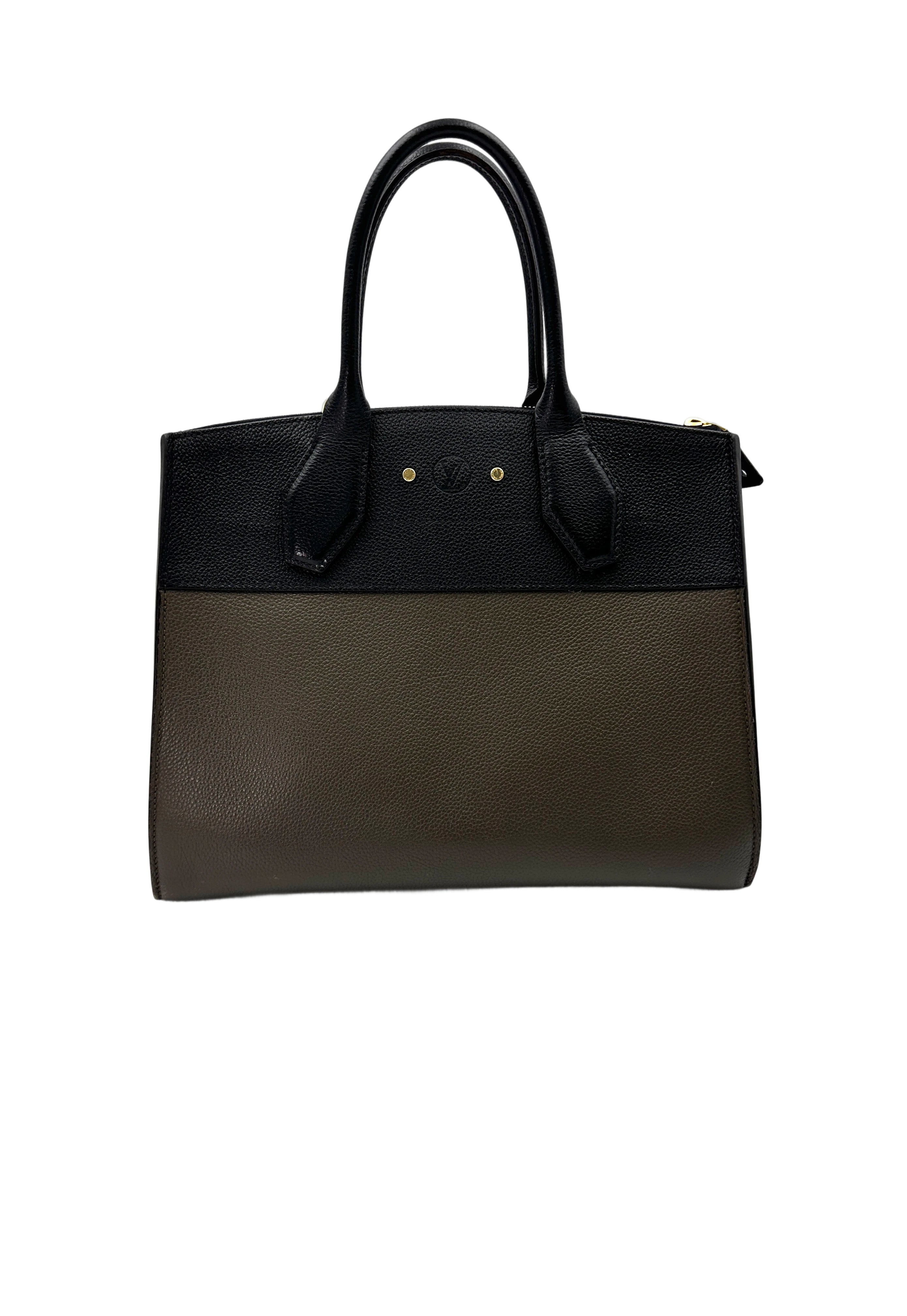 Louis Vuitton City Steamer Black/Grey Grained Leather Handle Bag LV2610