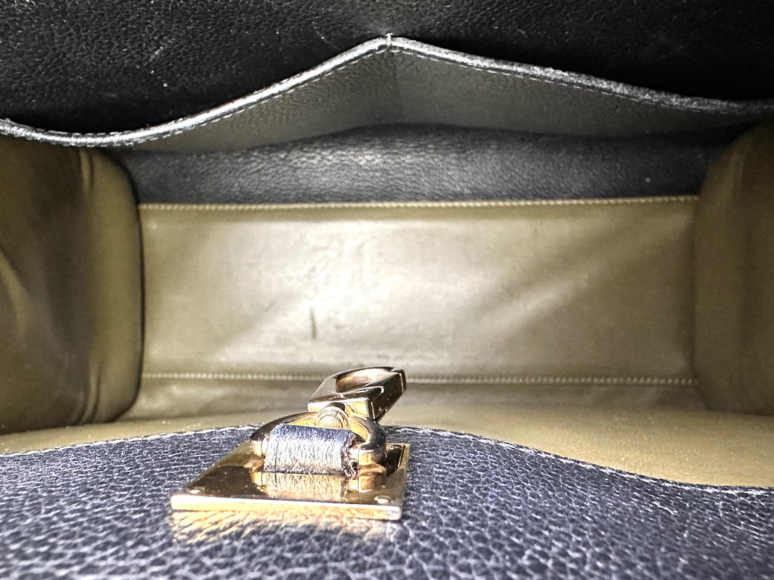 Louis Vuitton City Steamer Black/Grey Grained Leather Handle Bag LV2610