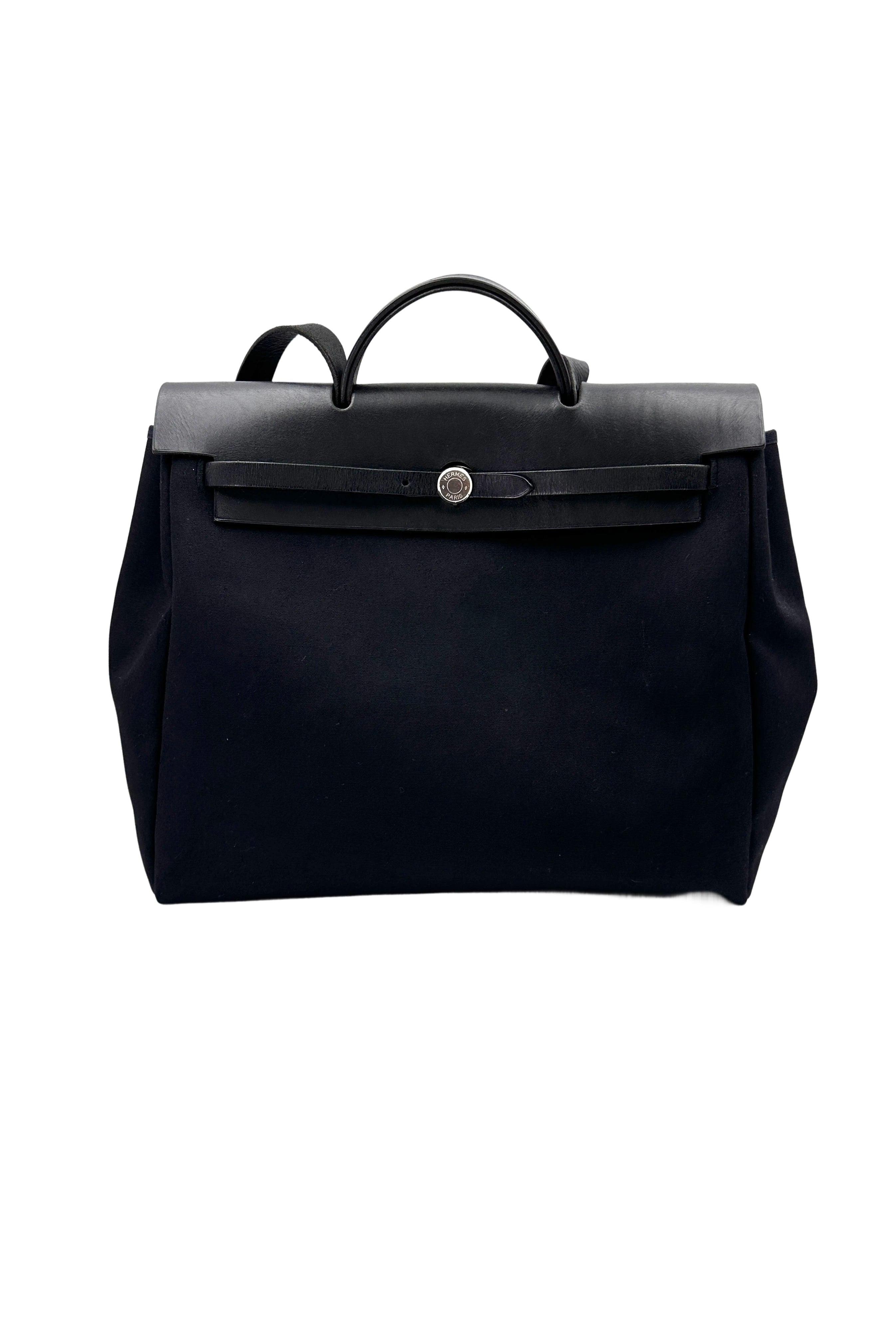 Hermes Herbag39 Navy Canvas Handle Bag HR104