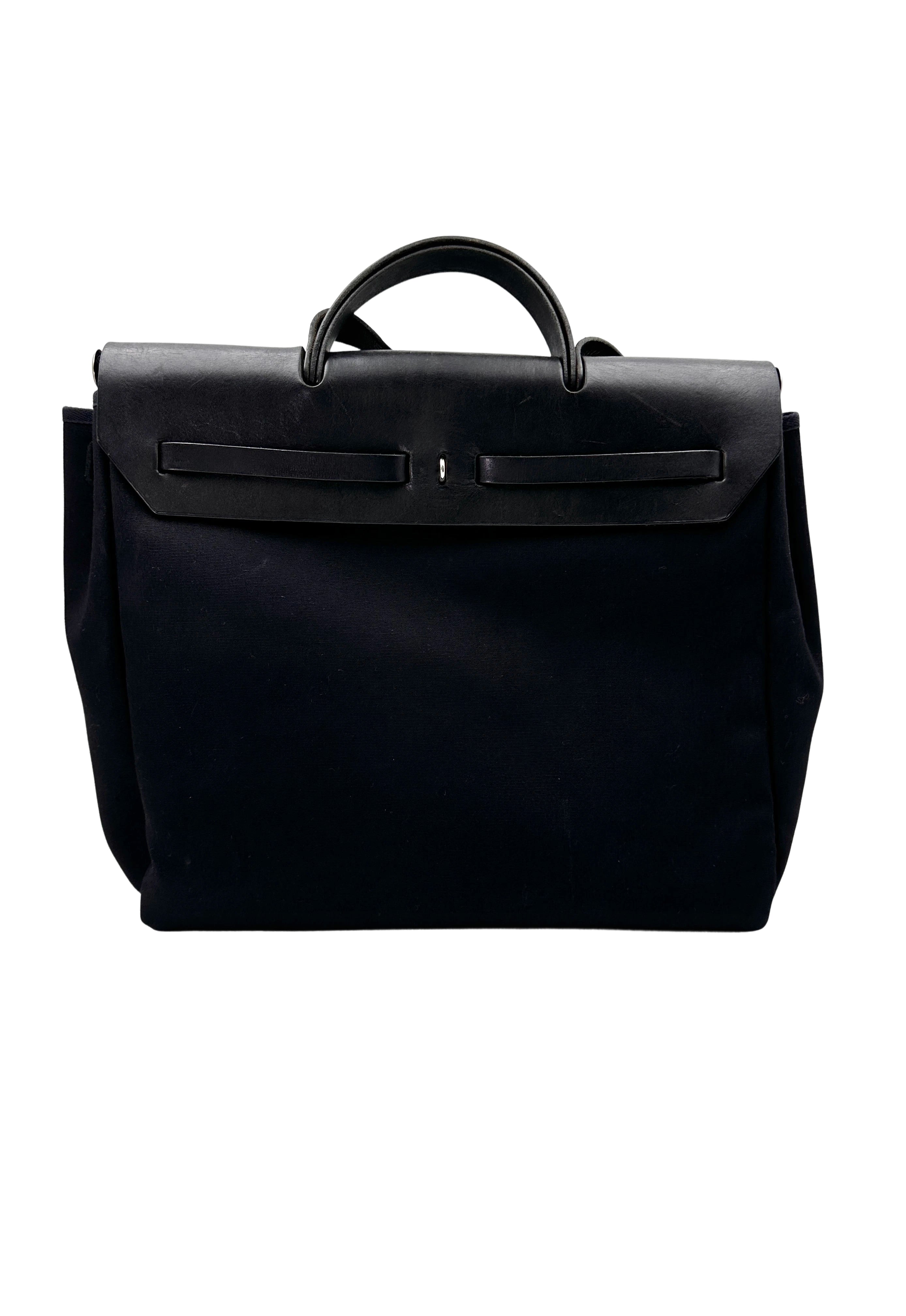 Hermes Herbag39 Navy Canvas Handle Bag HR104