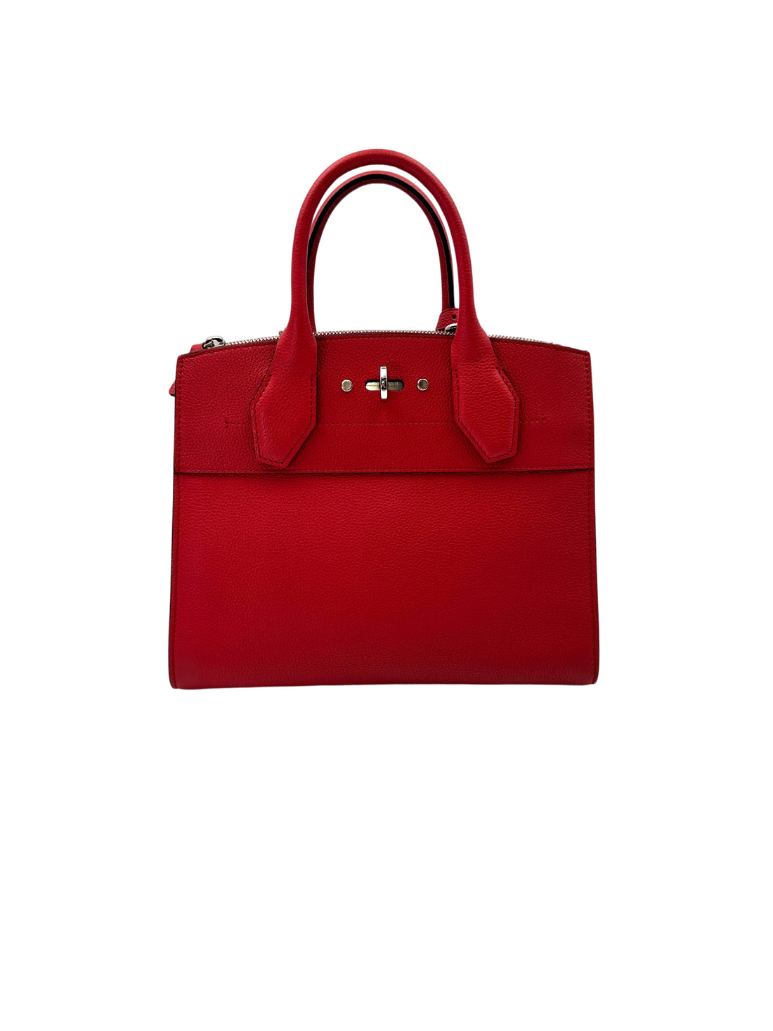 Louis Vuitton City Steamer Red Grained Leather Handle Bag LV2510