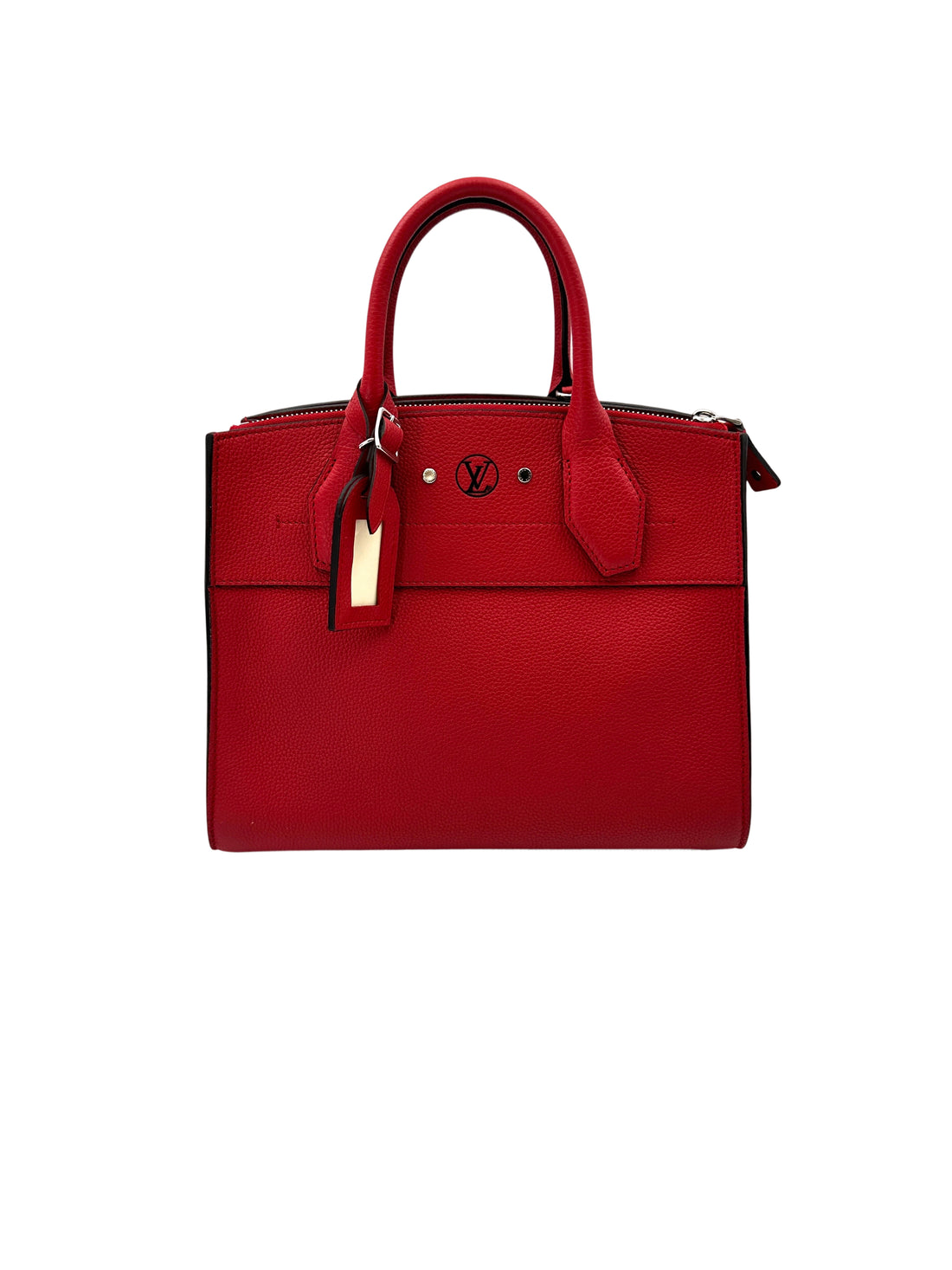 Louis Vuitton City Steamer Red Grained Leather Handle Bag LV2510