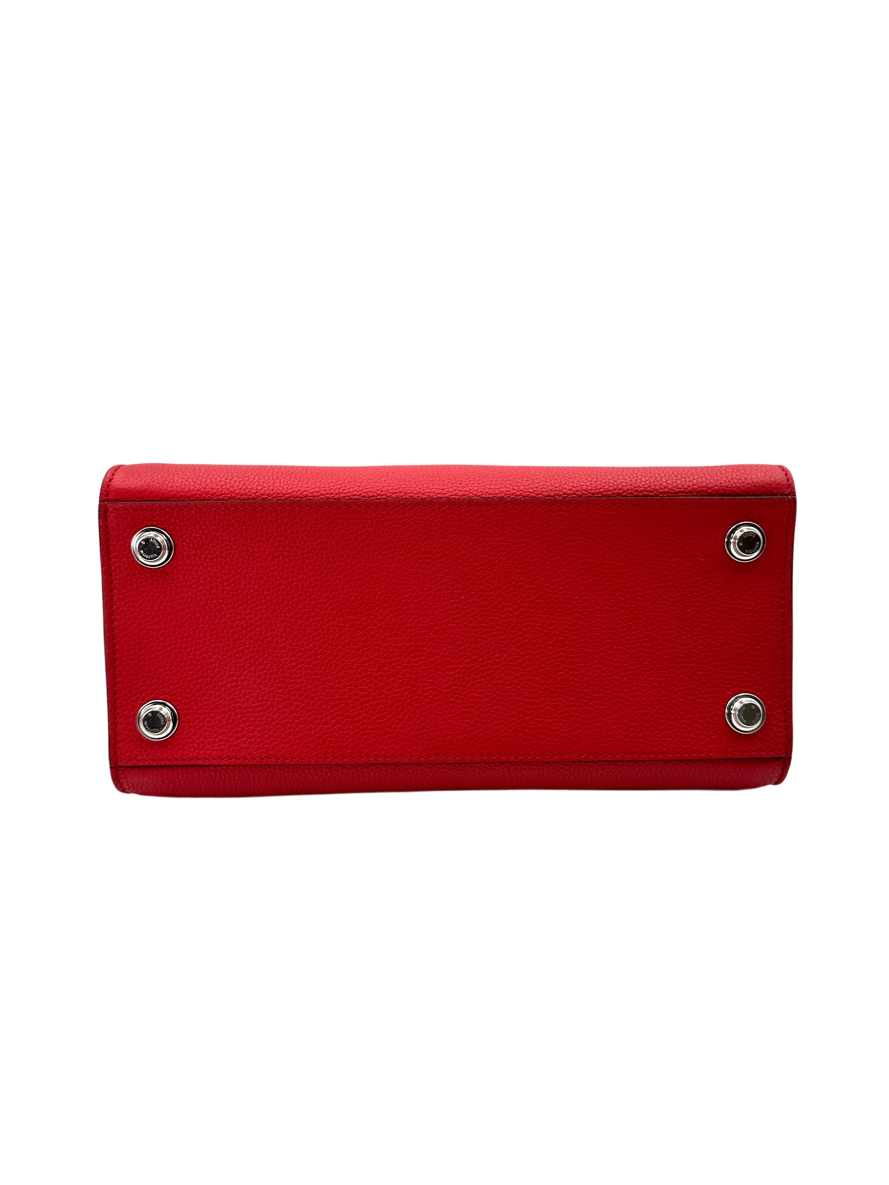 Louis Vuitton City Steamer Red Grained Leather Handle Bag LV2510