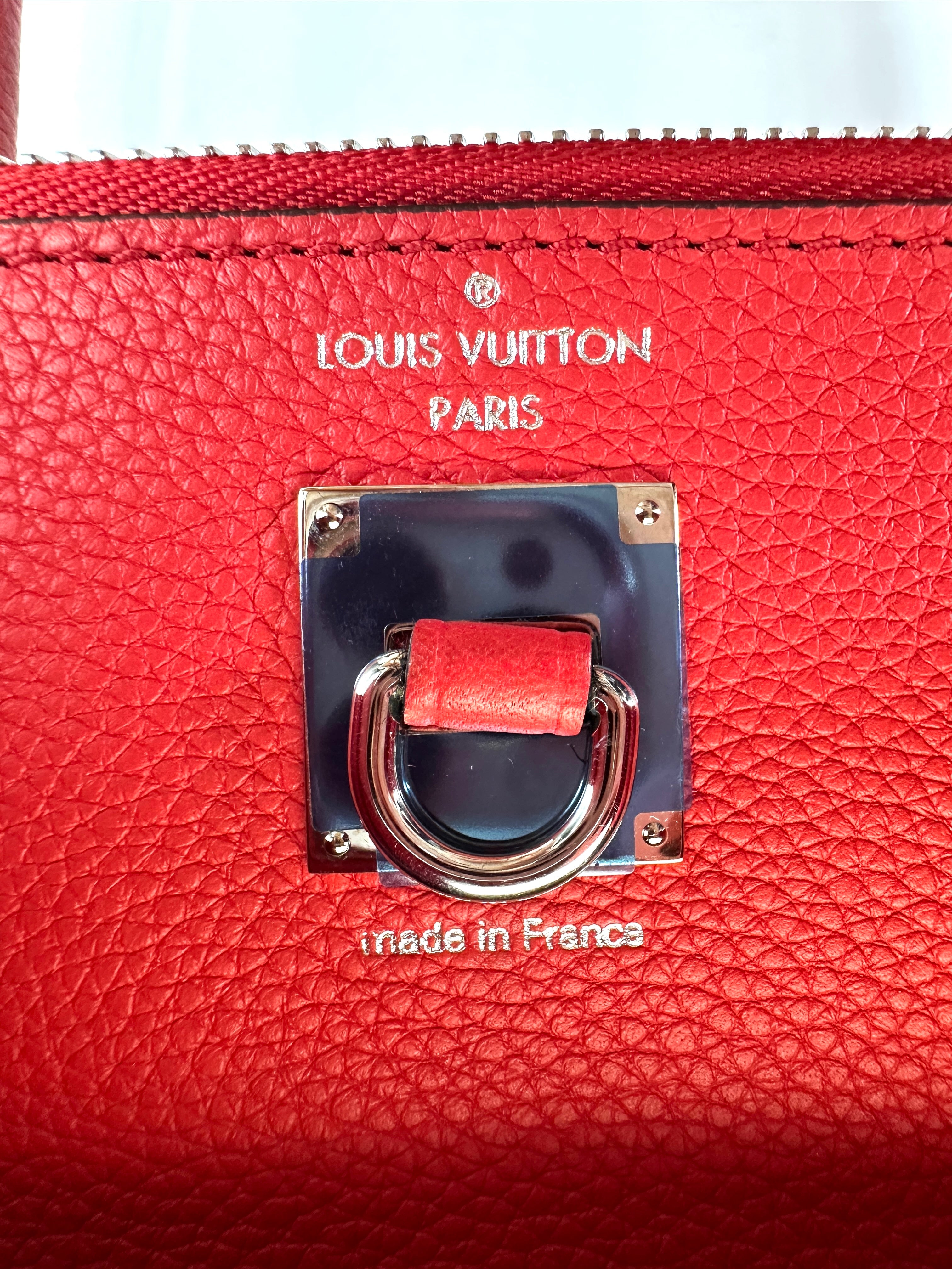 Louis Vuitton City Steamer Red Grained Leather Handle Bag LV2510