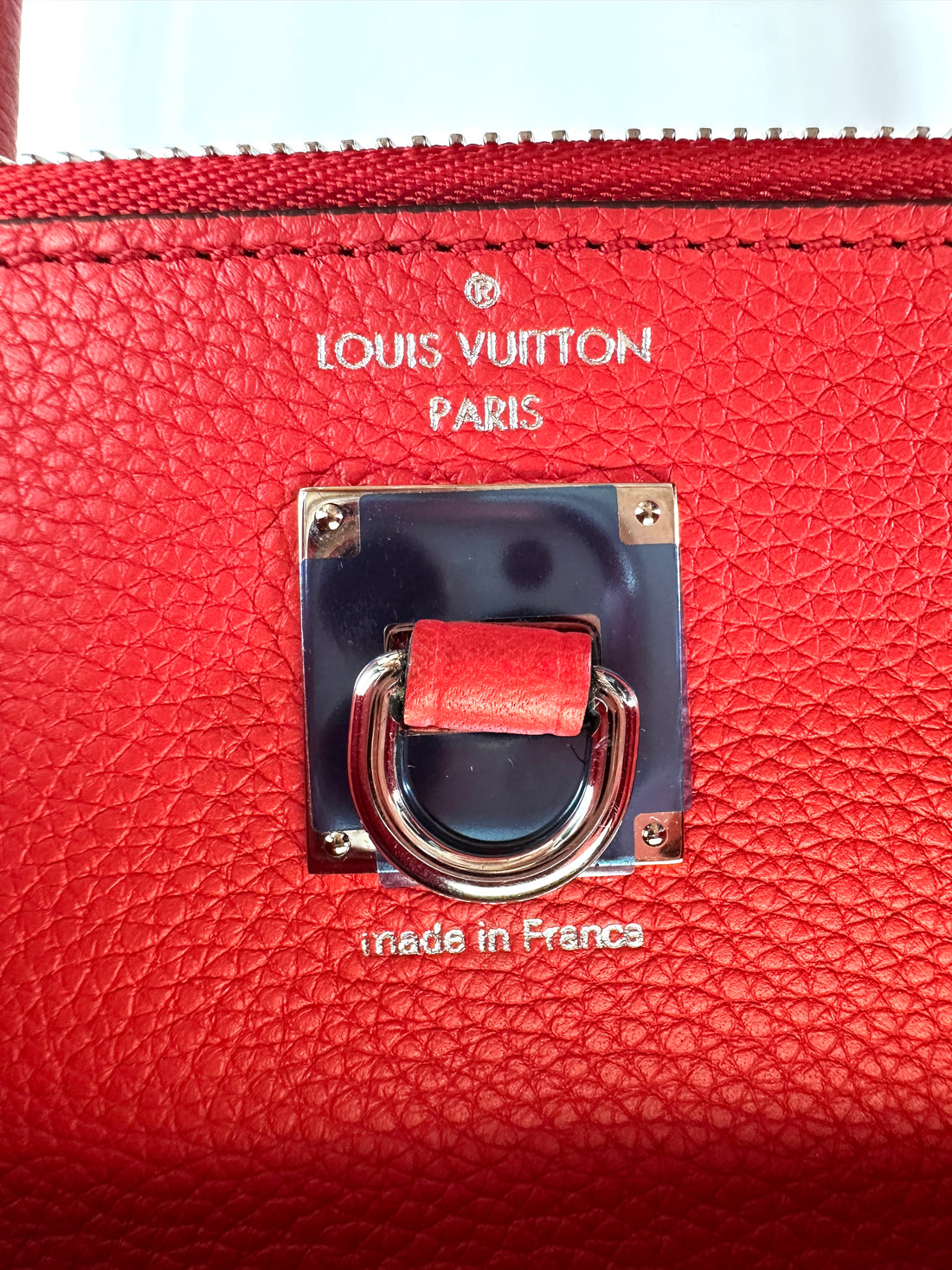 Louis Vuitton City Steamer Red Grained Leather Handle Bag LV2510