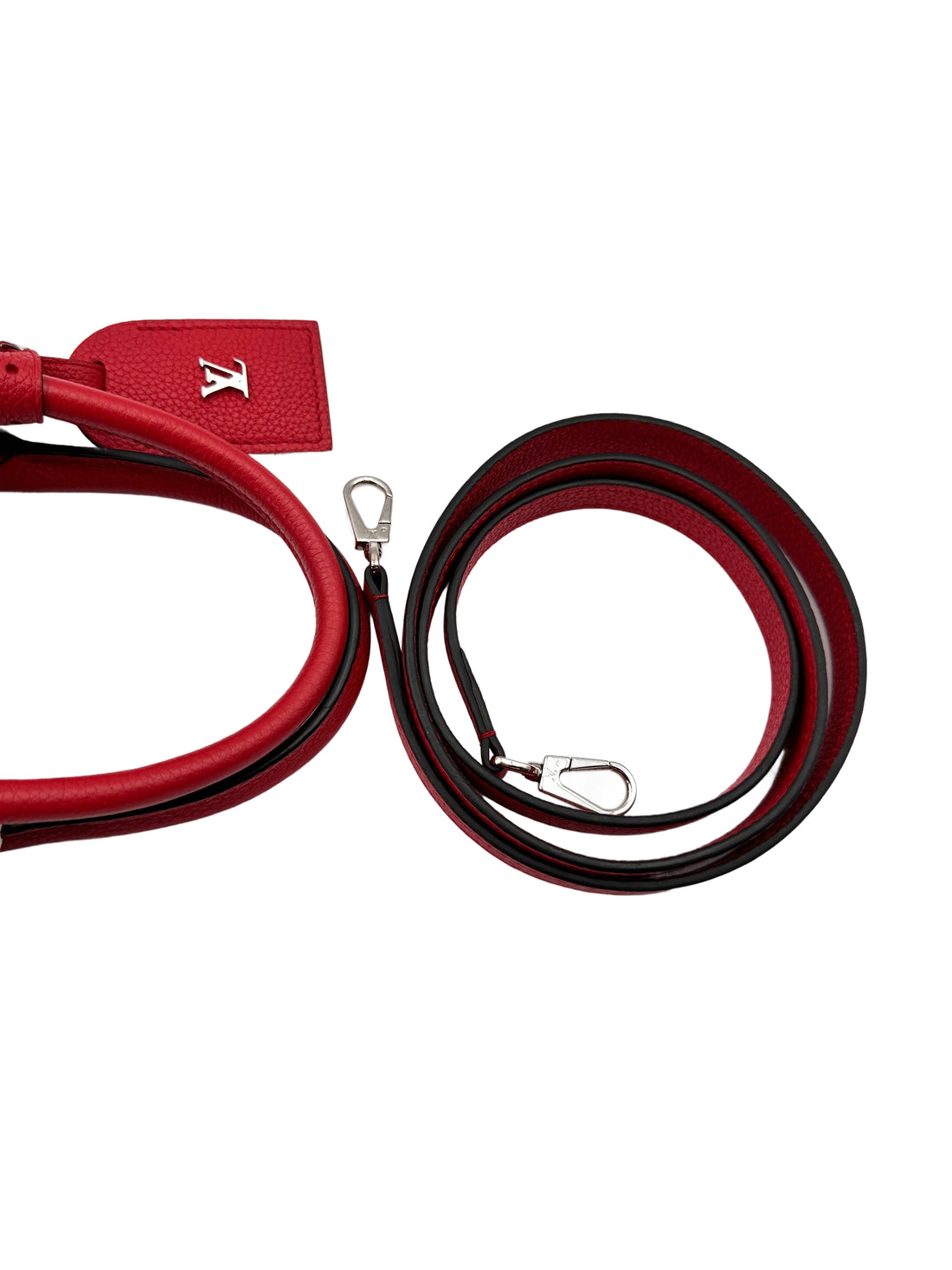 Louis Vuitton City Steamer Red Grained Leather Handle Bag LV2510