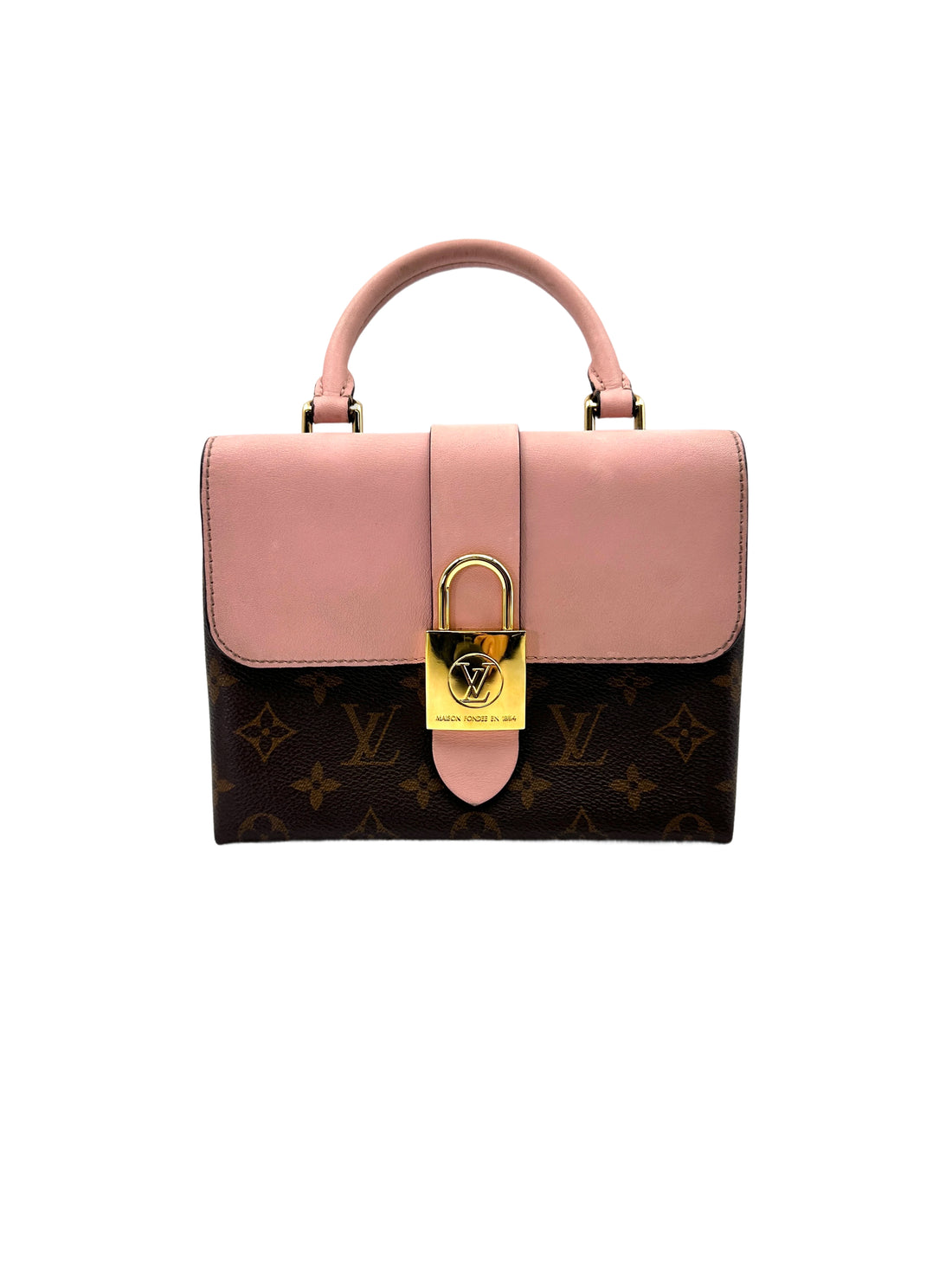 Louis Vuitton Locky Monogram Canvas & Pink Leather Handle Bag LV2518